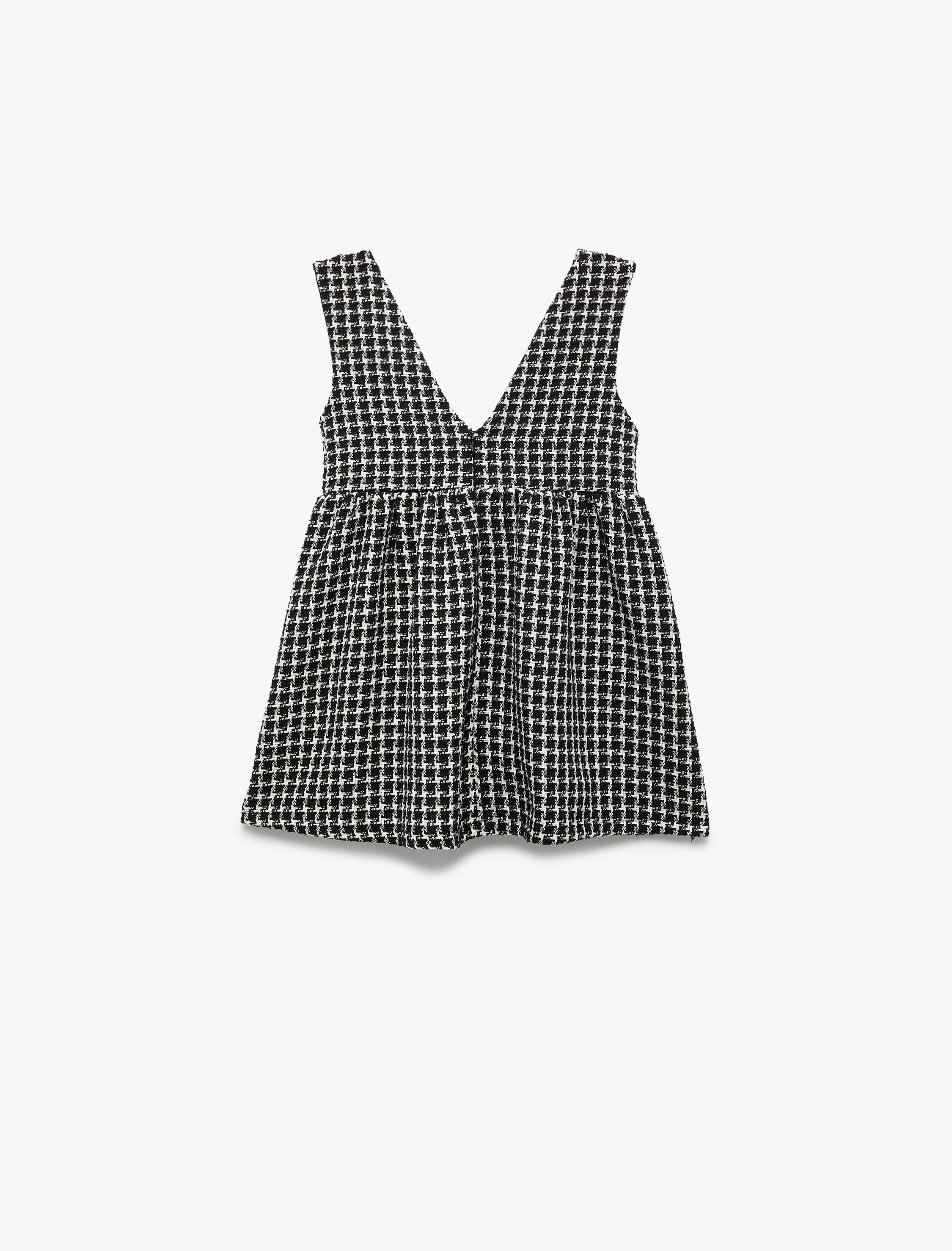 Kız Bebek Fiyonk Detaylı V Yaka Askılı Jile Elbise