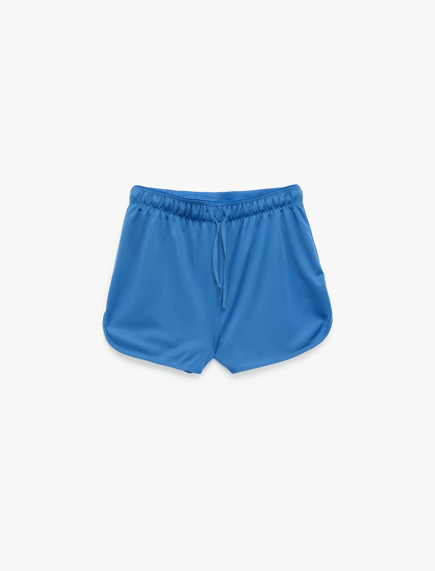   Yüksek Bel Rahat Kalıp Bağcıklı Basic Spor Şort