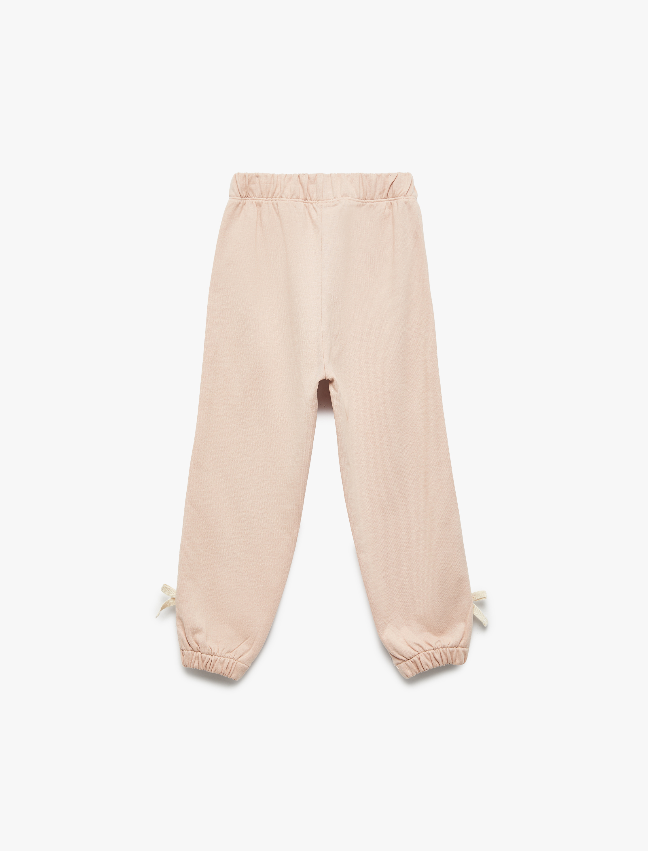  Kız Bebek Pamuklu Beli Lastikli Fiyonk Detaylı Şardonlu Jogger Eşofman Altı