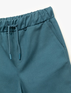 Pamuklu Beli Bağcıklı Cepli Basic Şort_2