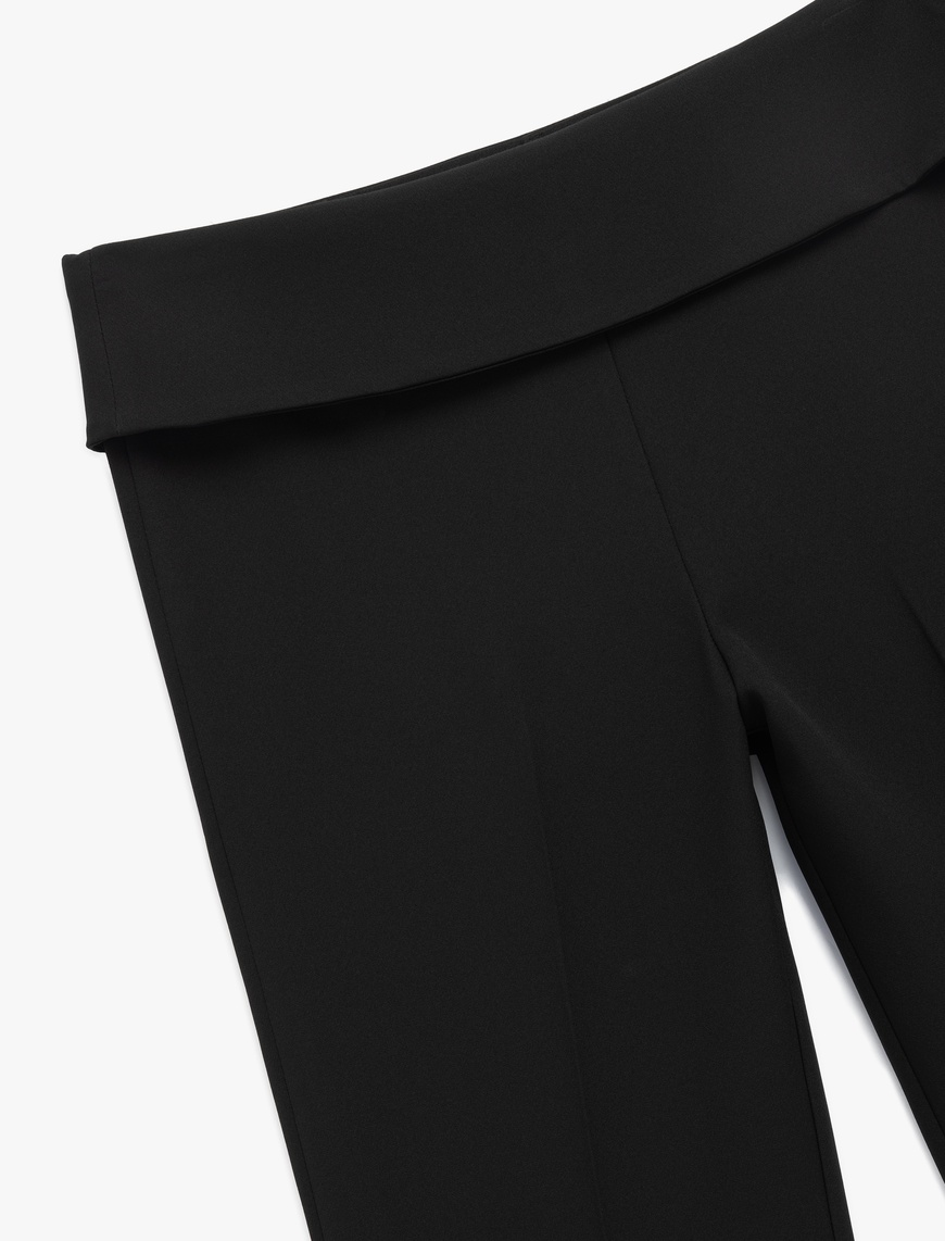   Slim Fit Beli Kat Detaylı İspanyol Paça Pantolon