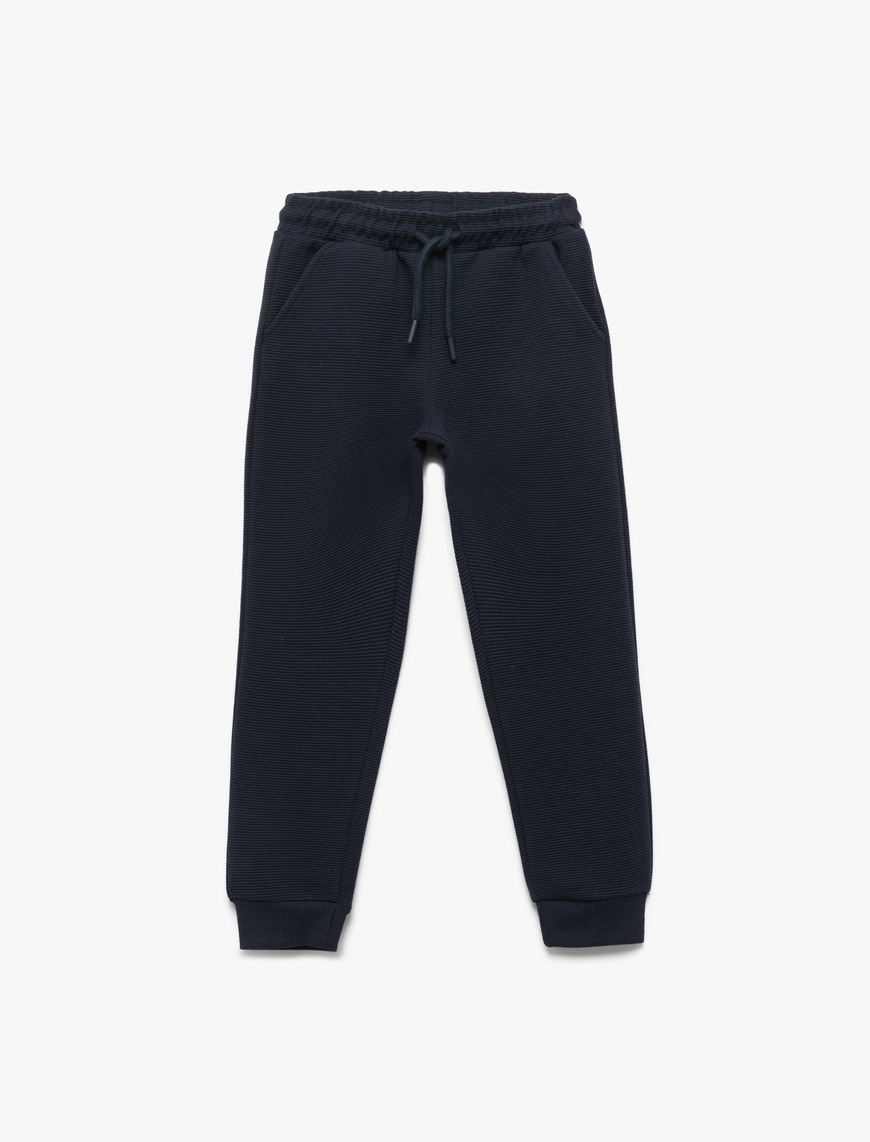  Erkek Çocuk Cepli Beli Bağcıklı Basic Jogger Eşofman Altı