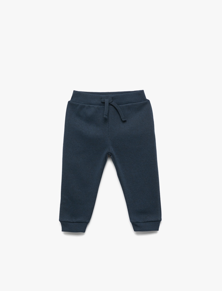  Erkek Bebek Beli Lastikli Şardonlu Basic Jogger Eşofman Altı