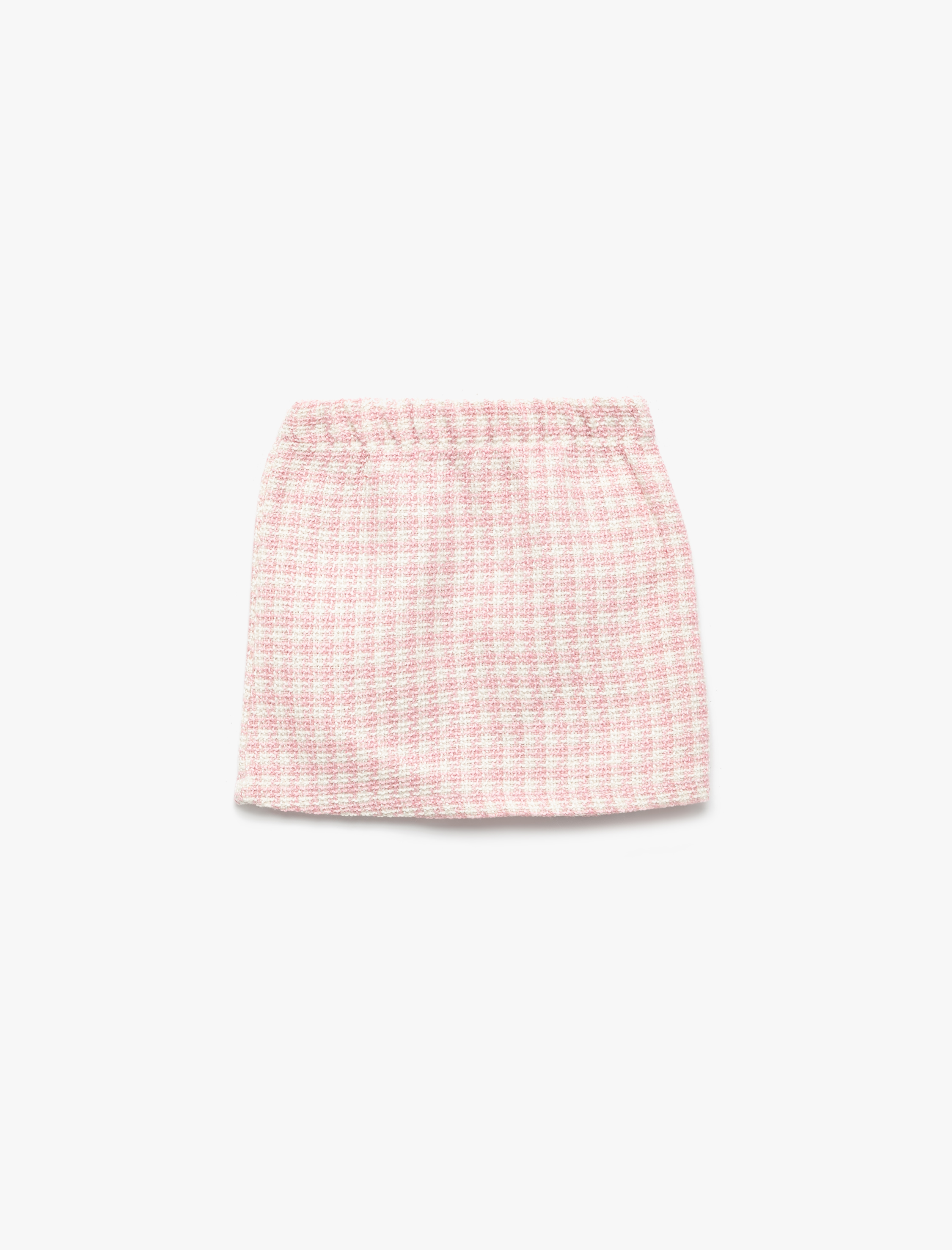  Kız Bebek Beli Lastikli Ekoseli Tüvit Etek