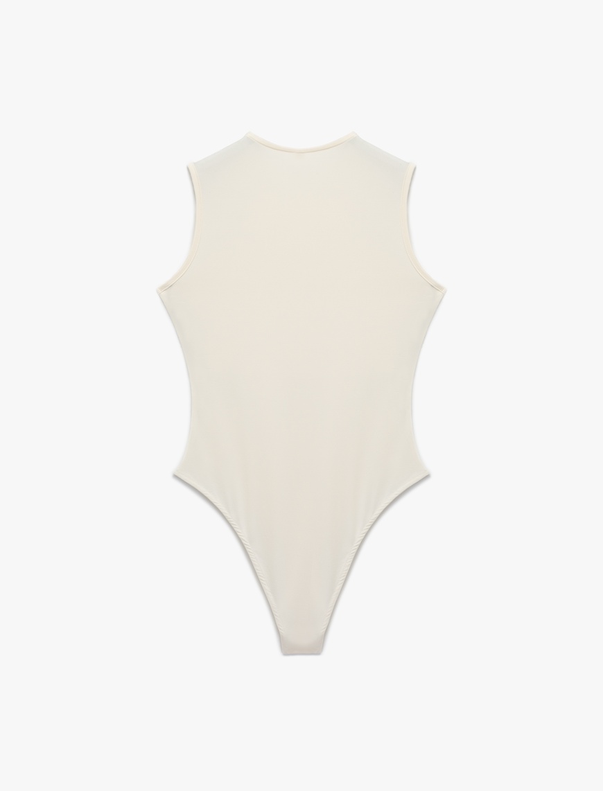   Slim Fit Kolsuz Bisiklet Yaka Bodysuit