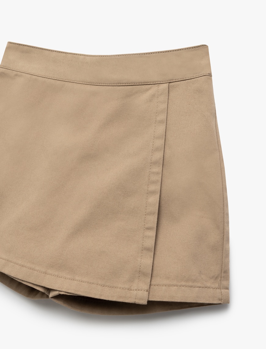  Kız Çocuk Pamuklu Gabardin Okul Şort Eteği