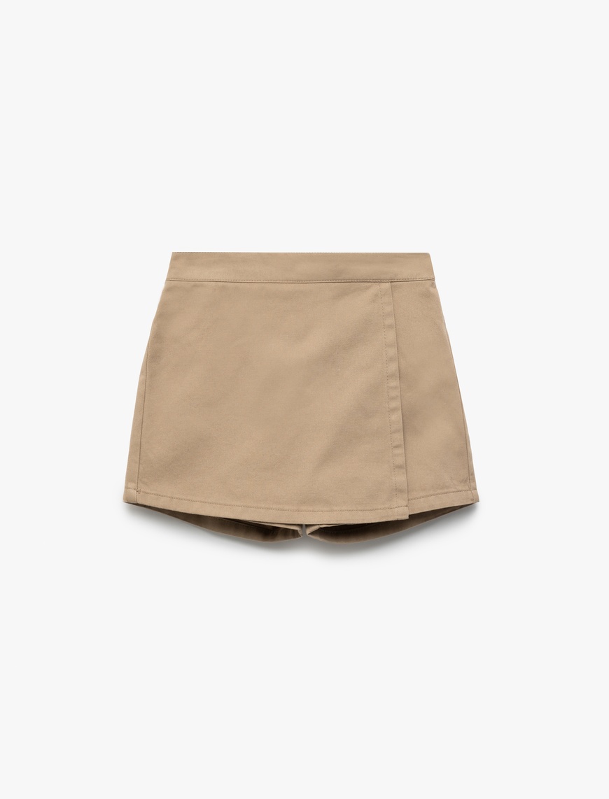  Kız Çocuk Pamuklu Gabardin Okul Şort Eteği