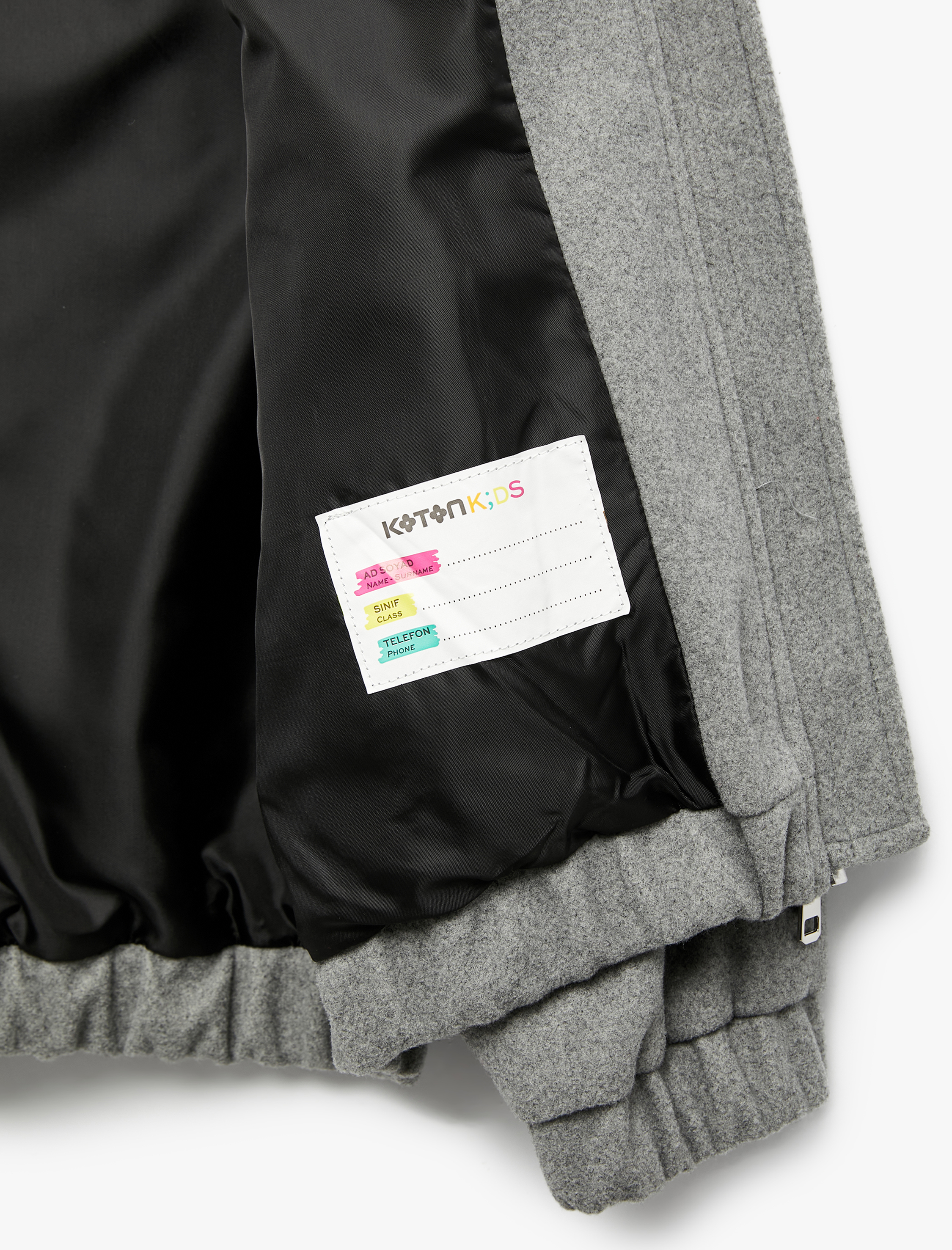  Kız Çocuk Gömlek Yaka Uzun Kollu Cepli Fermuarlı Crop Ceket