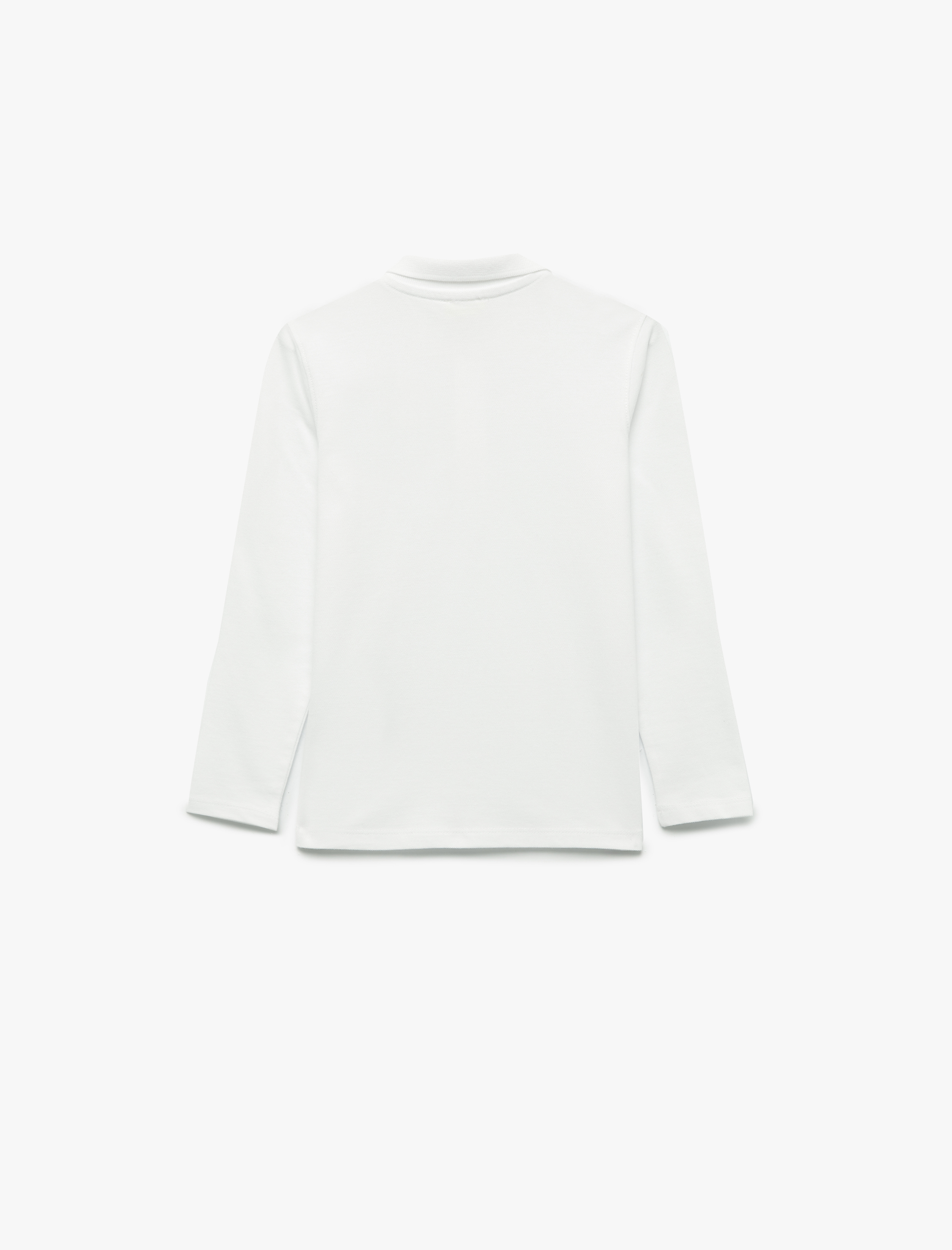  Erkek Çocuk Pamuklu Uzun Kollu Nakışlı Polo Yaka Tişört