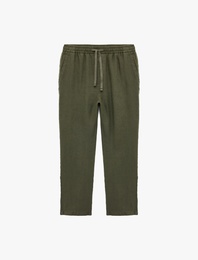 Beli Bağcıklı Cep Detaylı Keten Chino Yazlık Pantolon