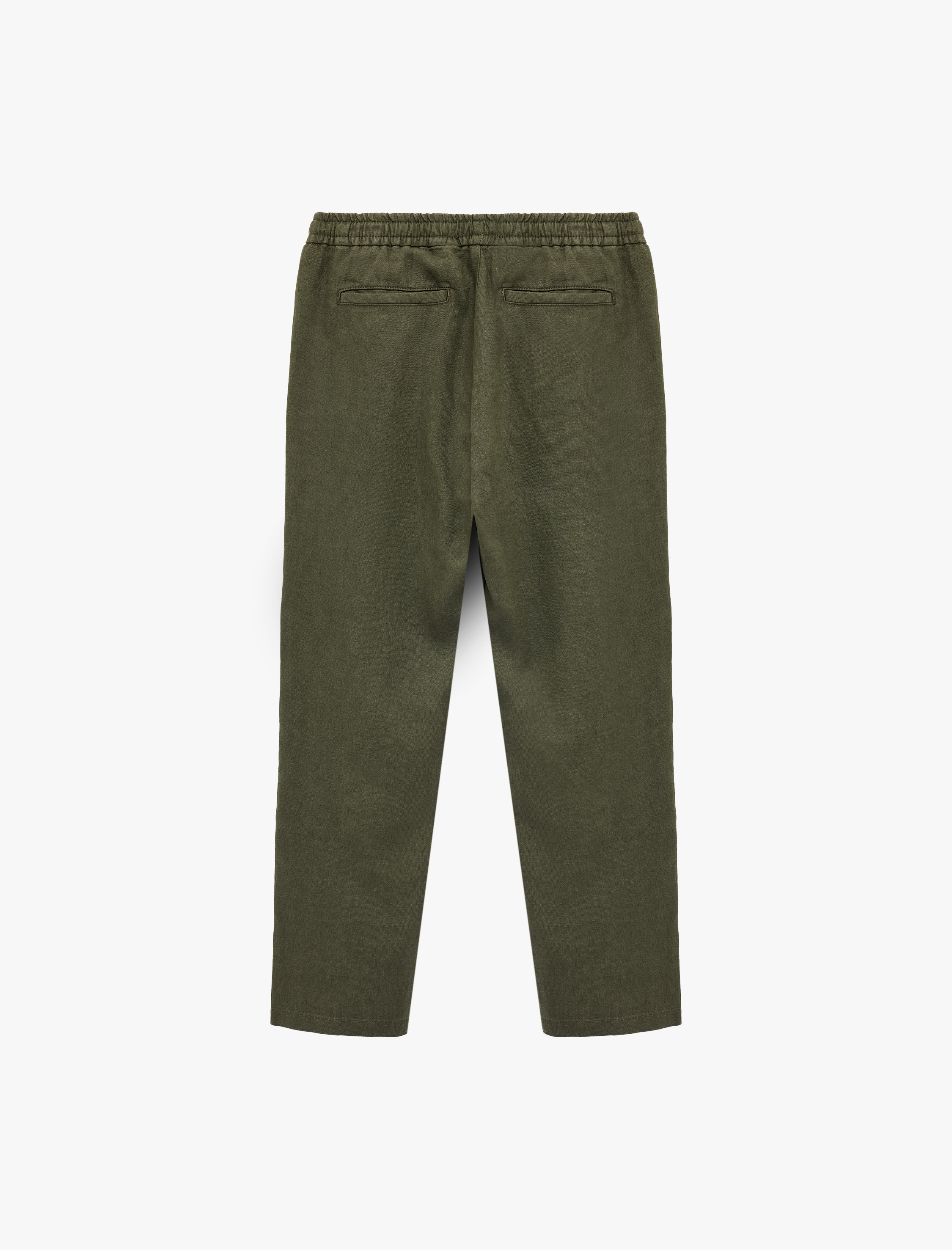   Beli Bağcıklı Cep Detaylı Keten Chino Pantolon