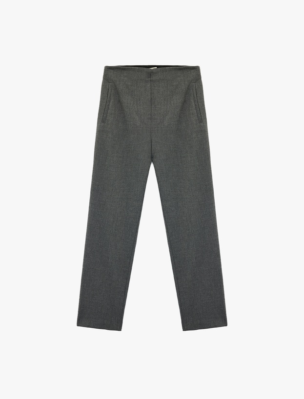 Slim Fit Fleto Cepli Cigarette Kumaş Pantolon_2
