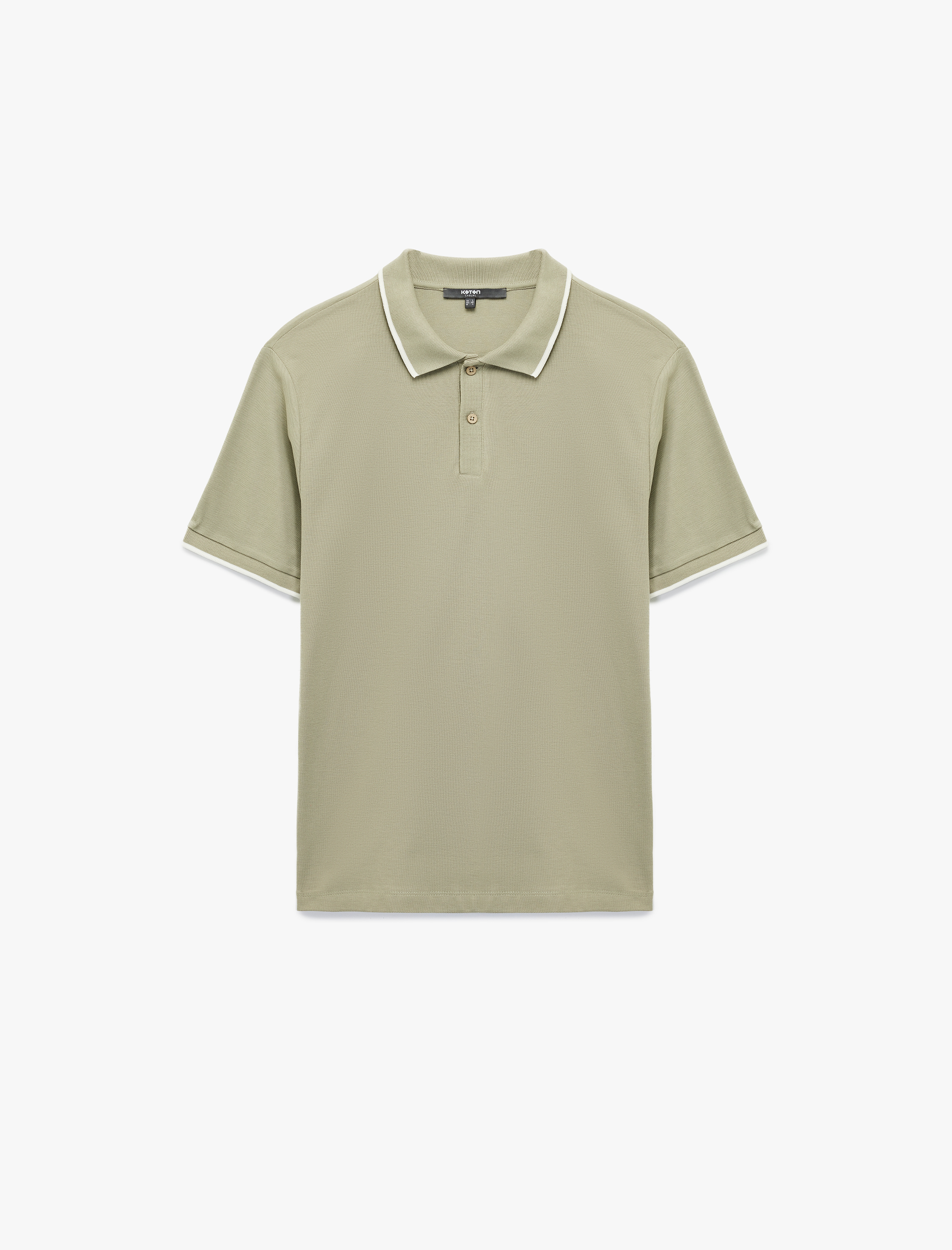   Kısa Kollu Şerit Detaylı Düğmeli Pike Kumaş Pamuklu Slim Fit Polo Yaka Tişört