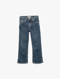 Pamuklu İspanyol Paça Slim Fit Denim Pantolon