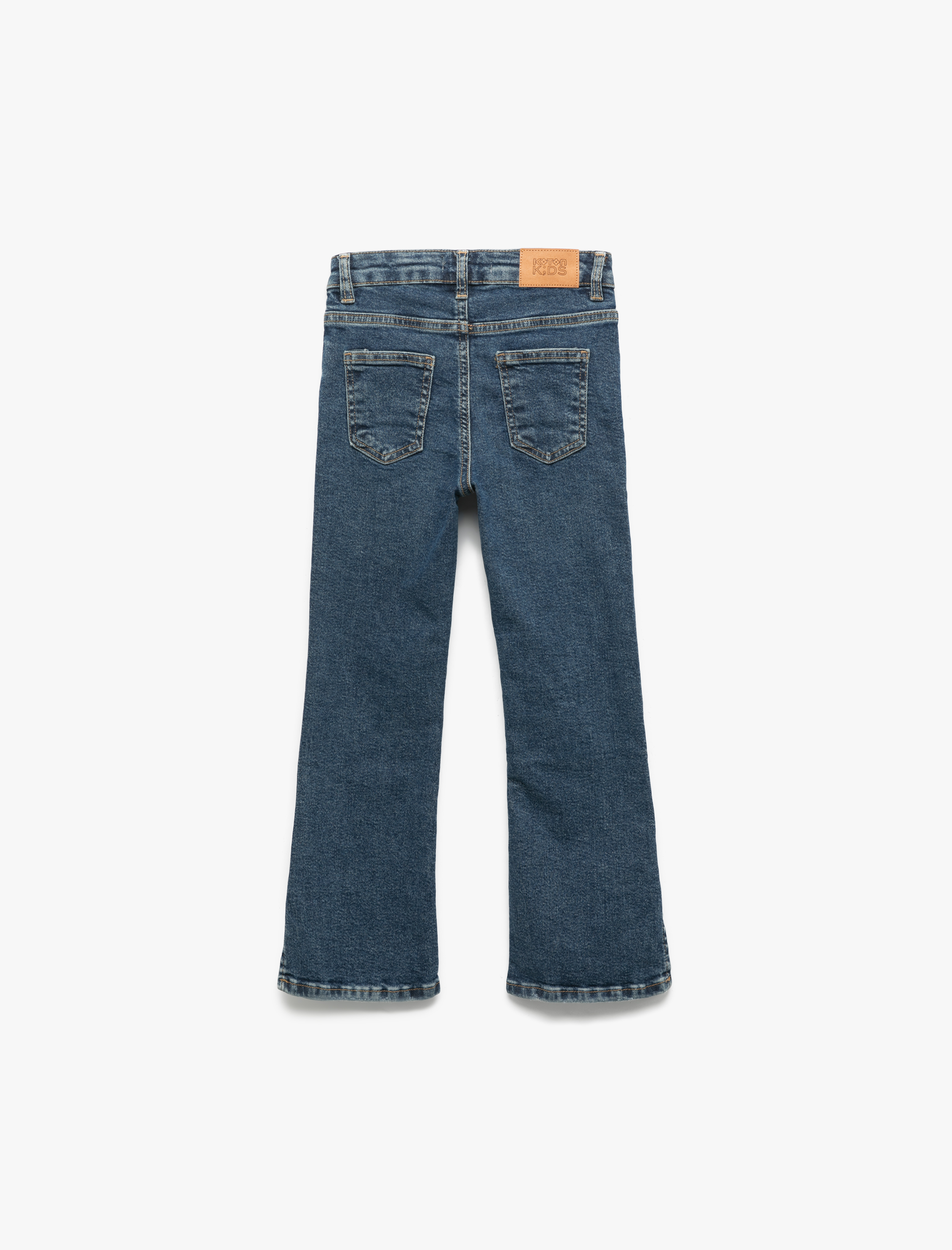  Kız Çocuk Pamuklu İspanyol Paça Slim Fit Denim Pantolon