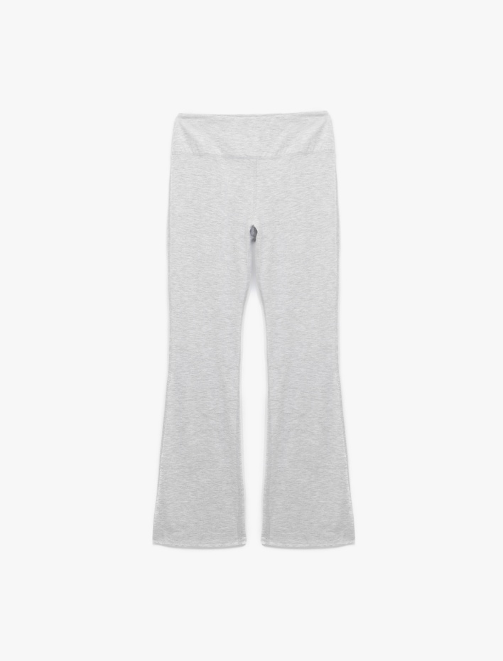  Yüksek Bel Slim Fit İspanyol Paça Spor Tayt
