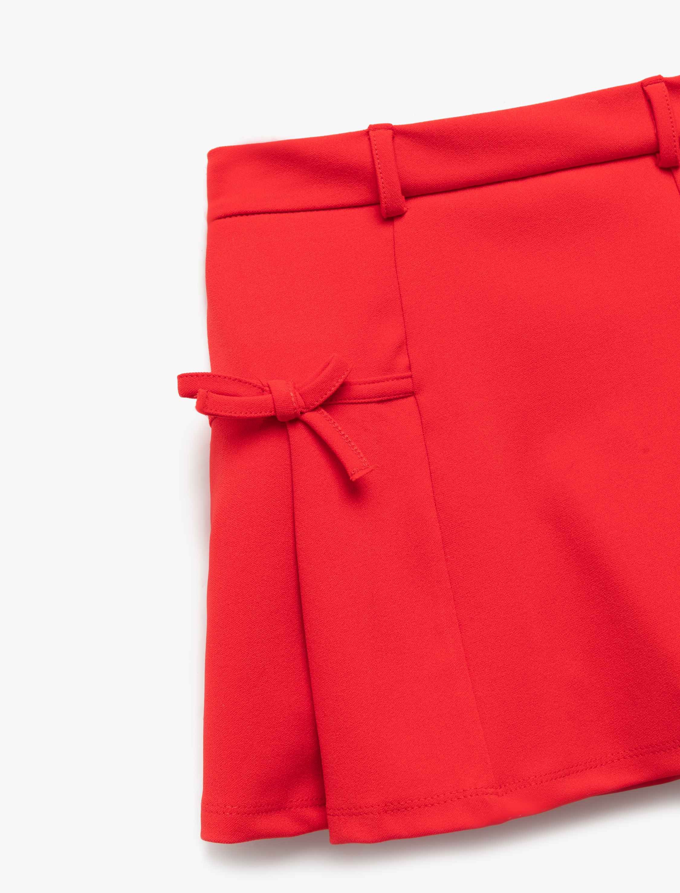  Kız Çocuk Fiyonk Detaylı Pileli Şort Etek