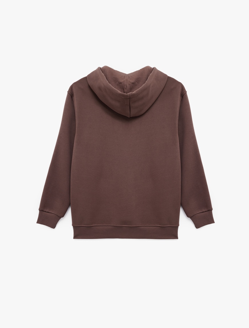   Kapüşonlu Uzun Kollu Kanguru Cepli Oversize Spor Sweatshirt