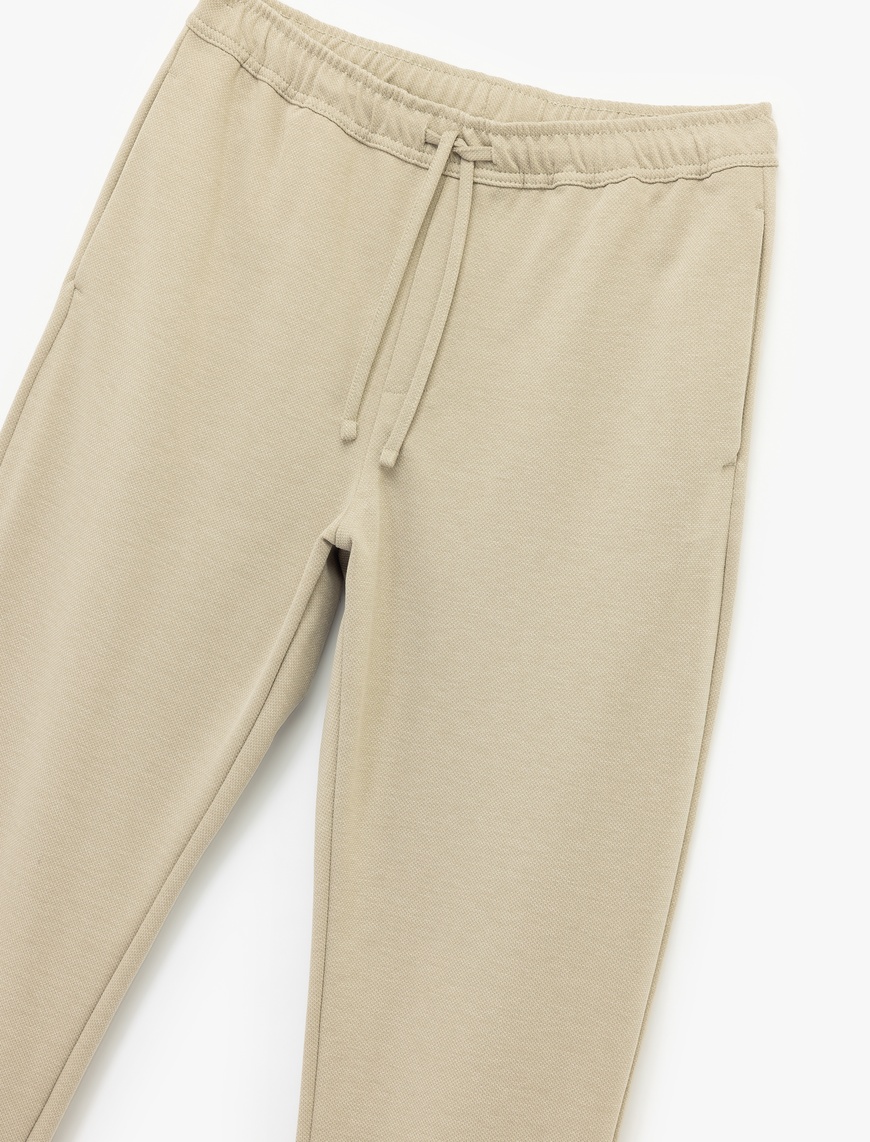   Straight Fit Pike Kumaş Cep Detaylı Beli Bağcıklı Pantolon