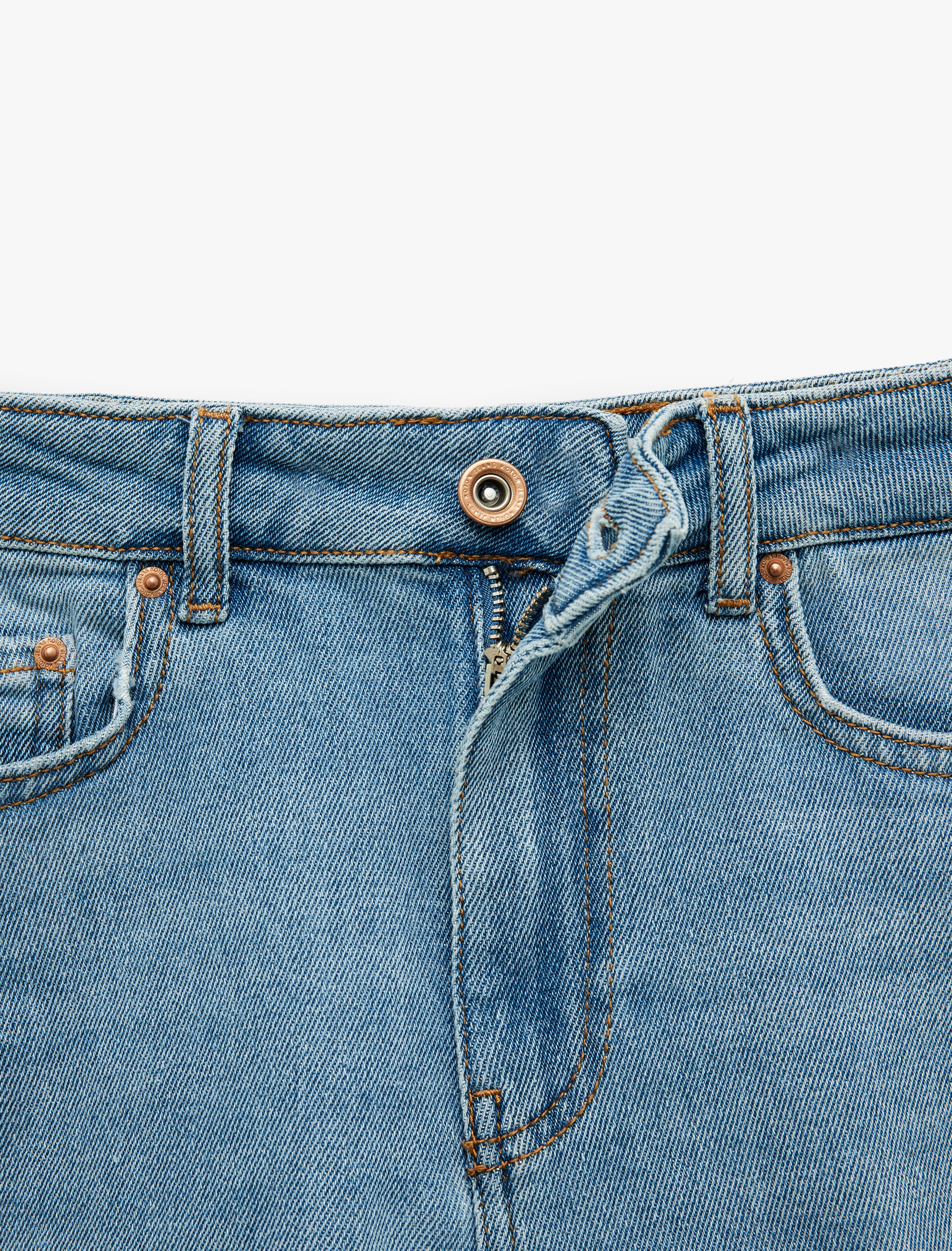   Mini Kot Şort Yüksek Bel Skinny Fit Yıpratılmış Cepli