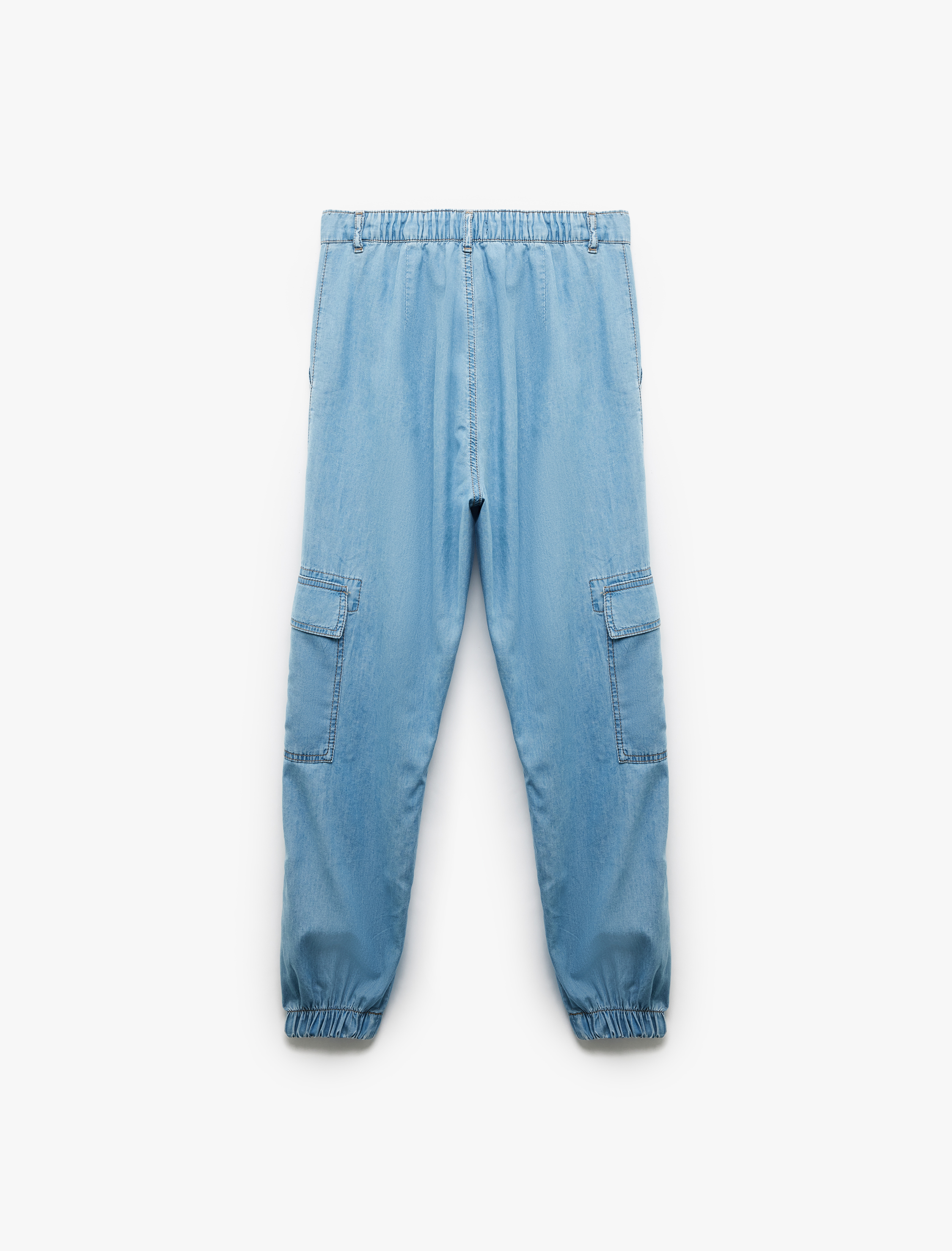   Jogger Kargo Cepli Düğmeli Kot Pantolon