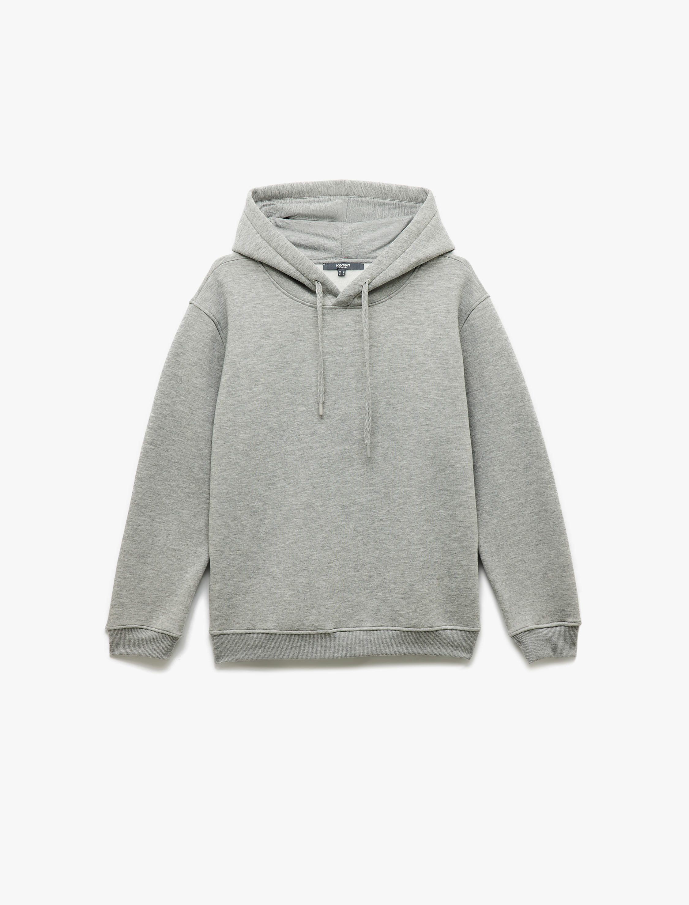   Şardonlu Uzun Kollu Basic Kapşonlu Sweatshirt