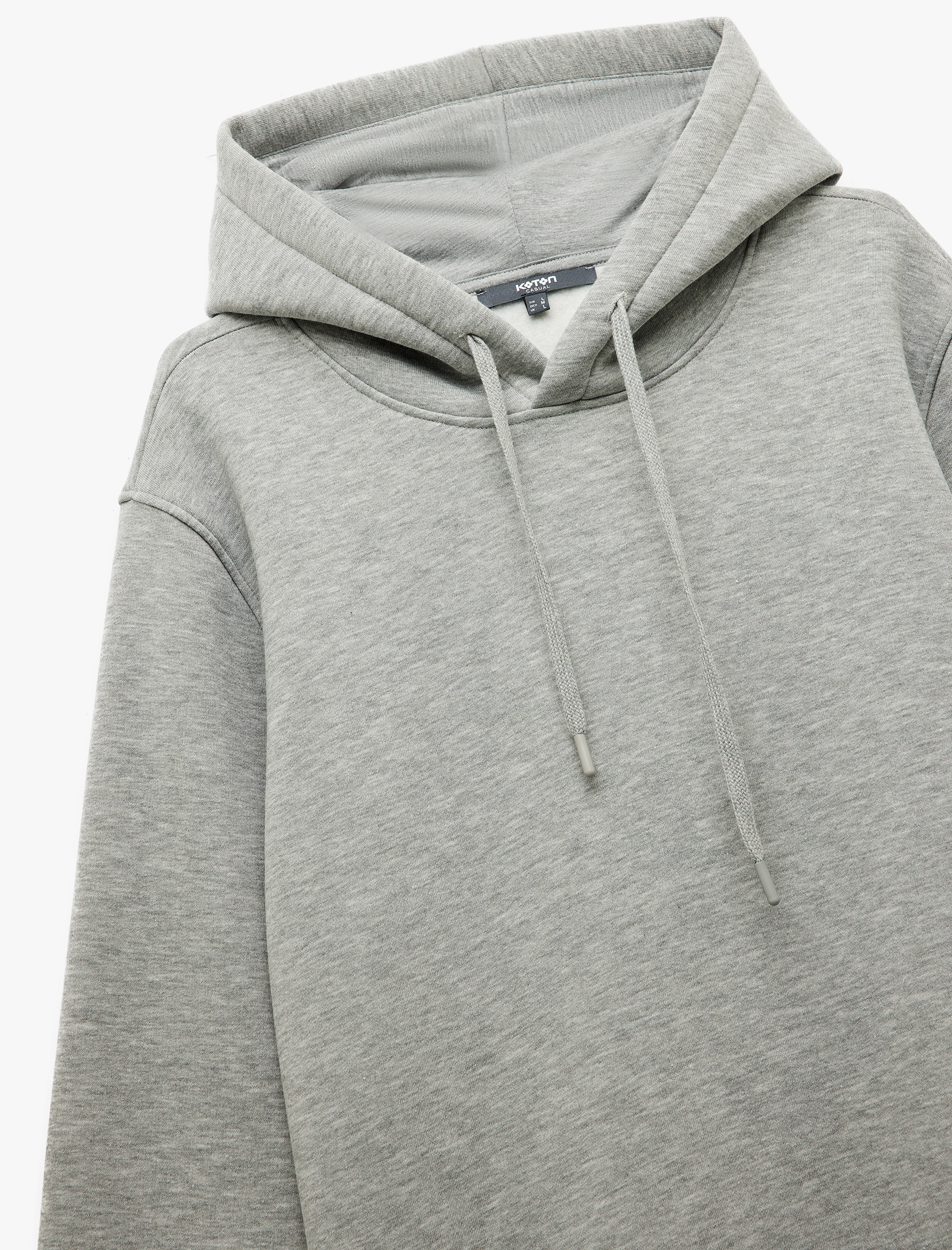   Şardonlu Uzun Kollu Basic Kapşonlu Sweatshirt