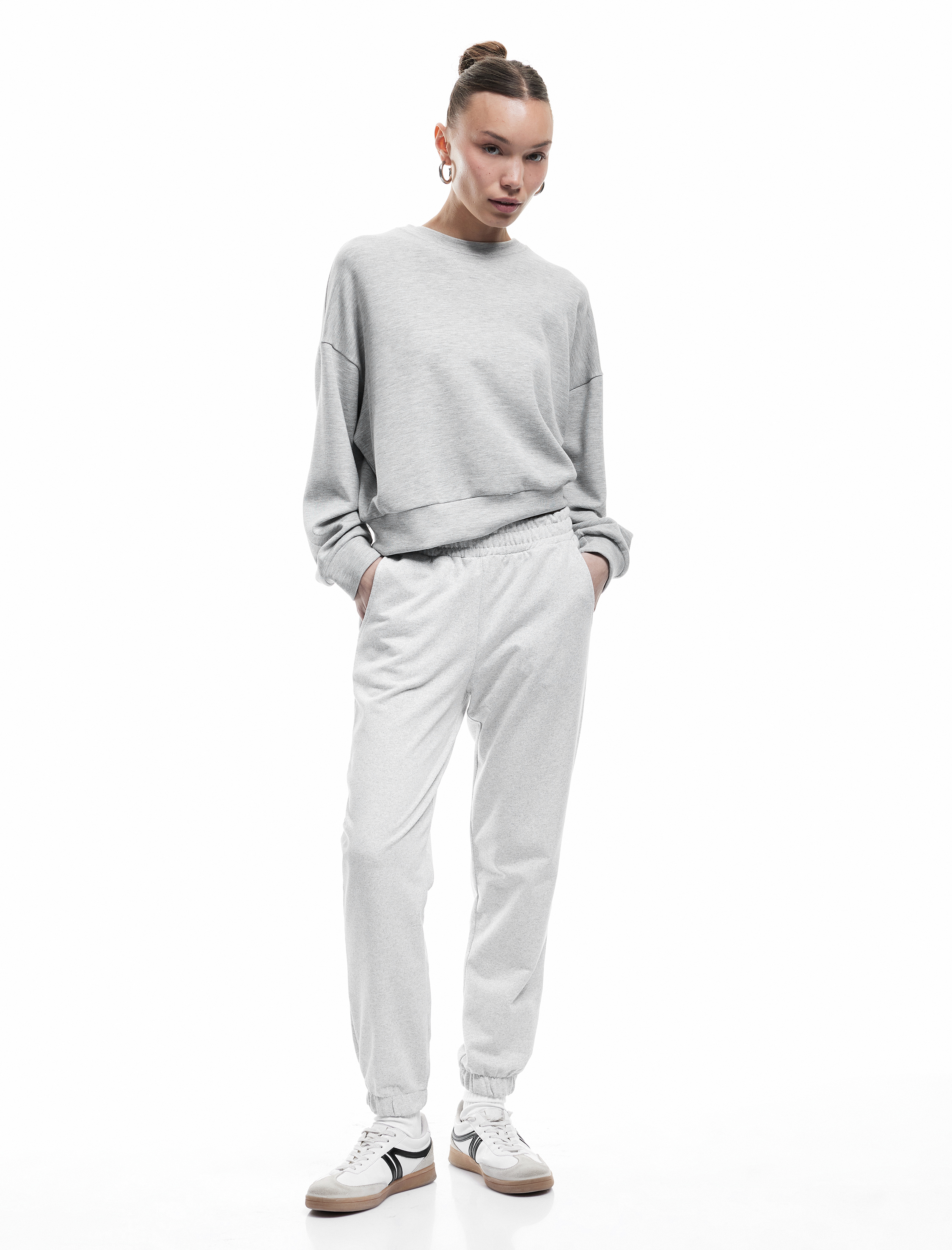 Şardonlu Beli Lastikli Cep Detaylı Rahat Kalıp Jogger Eşofman Altı