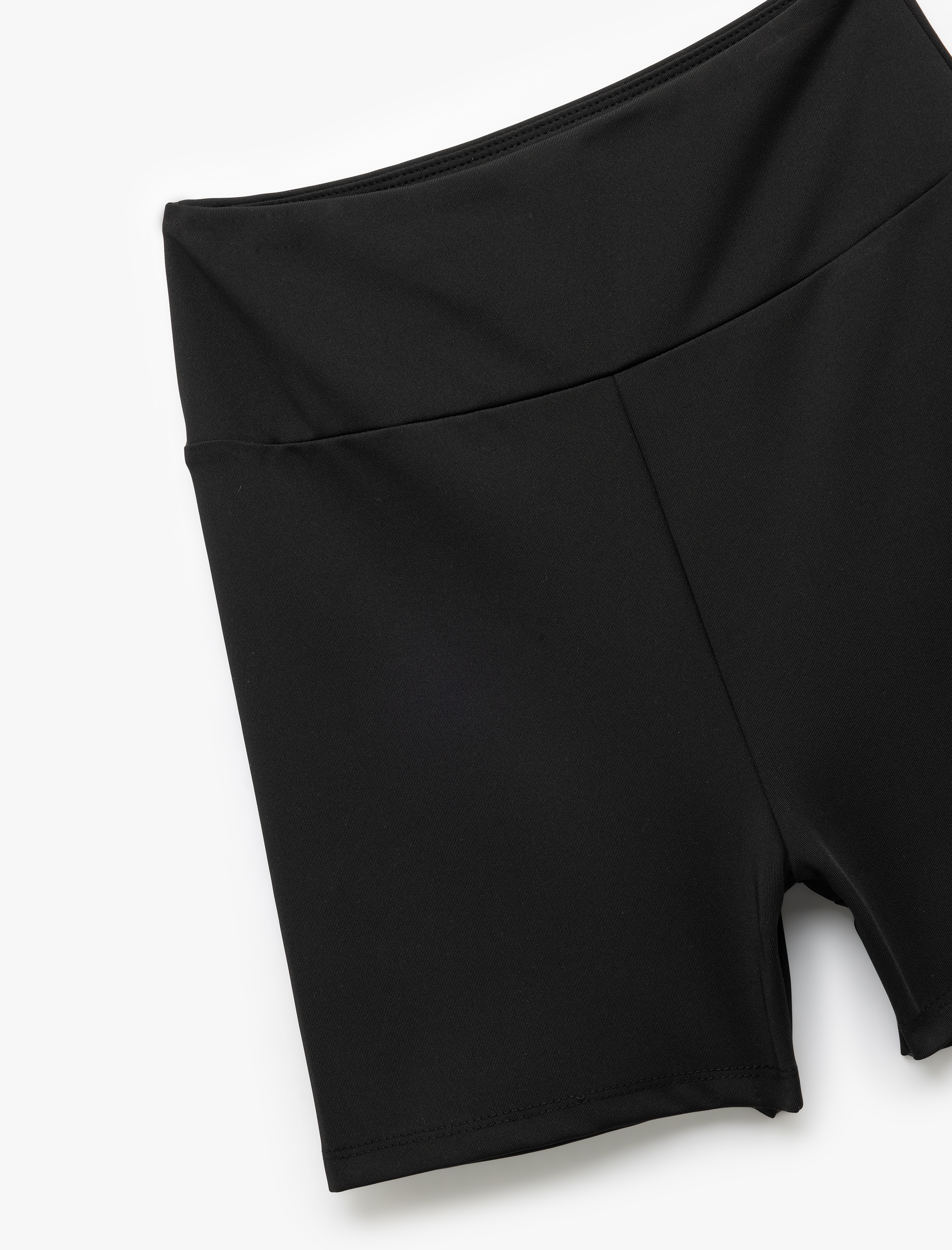   Yüksek Bel Slim Fit İnterlok Biker Spor Tayt