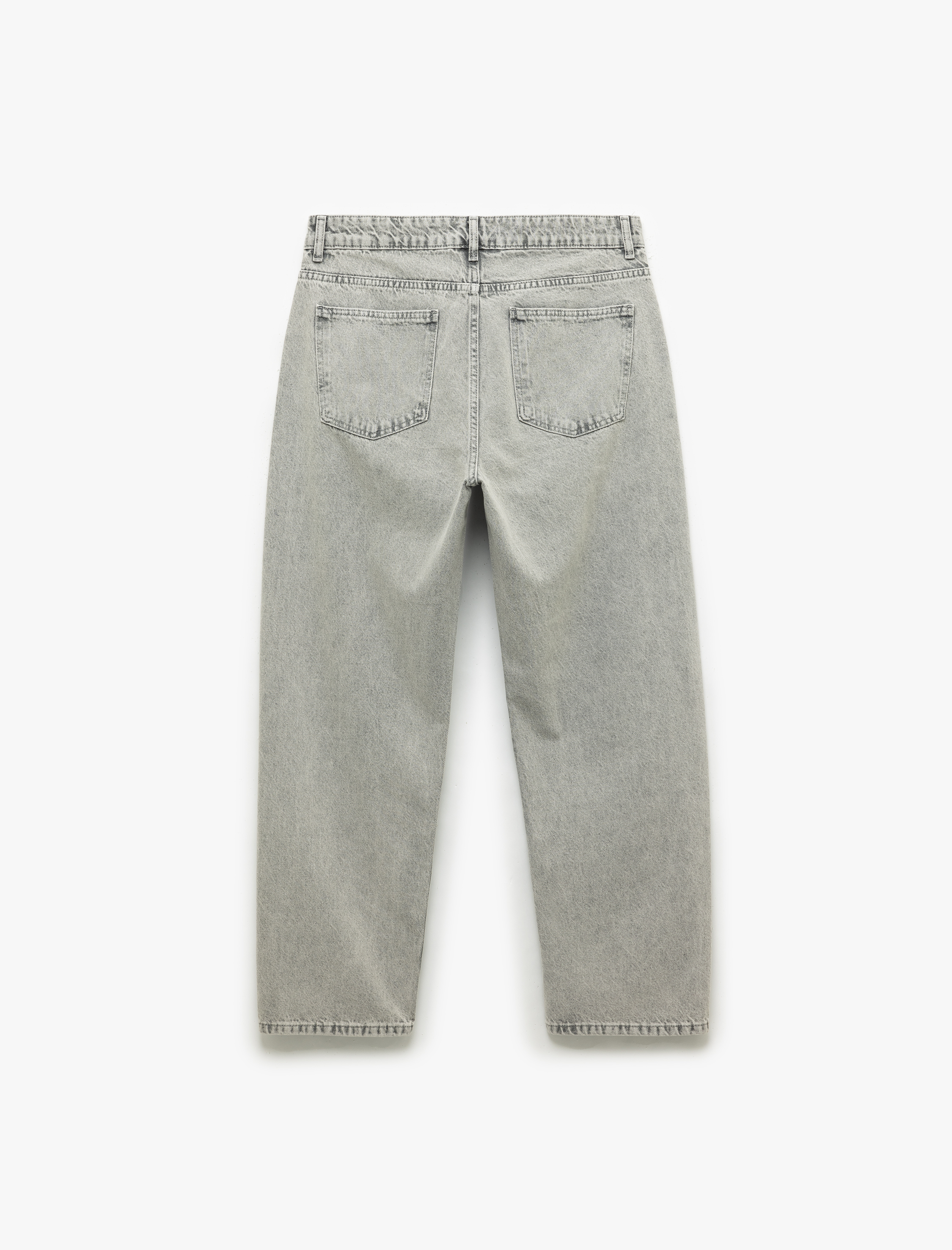   Pamuklu Cep Detaylı Bol Baggy Jean Pantolon