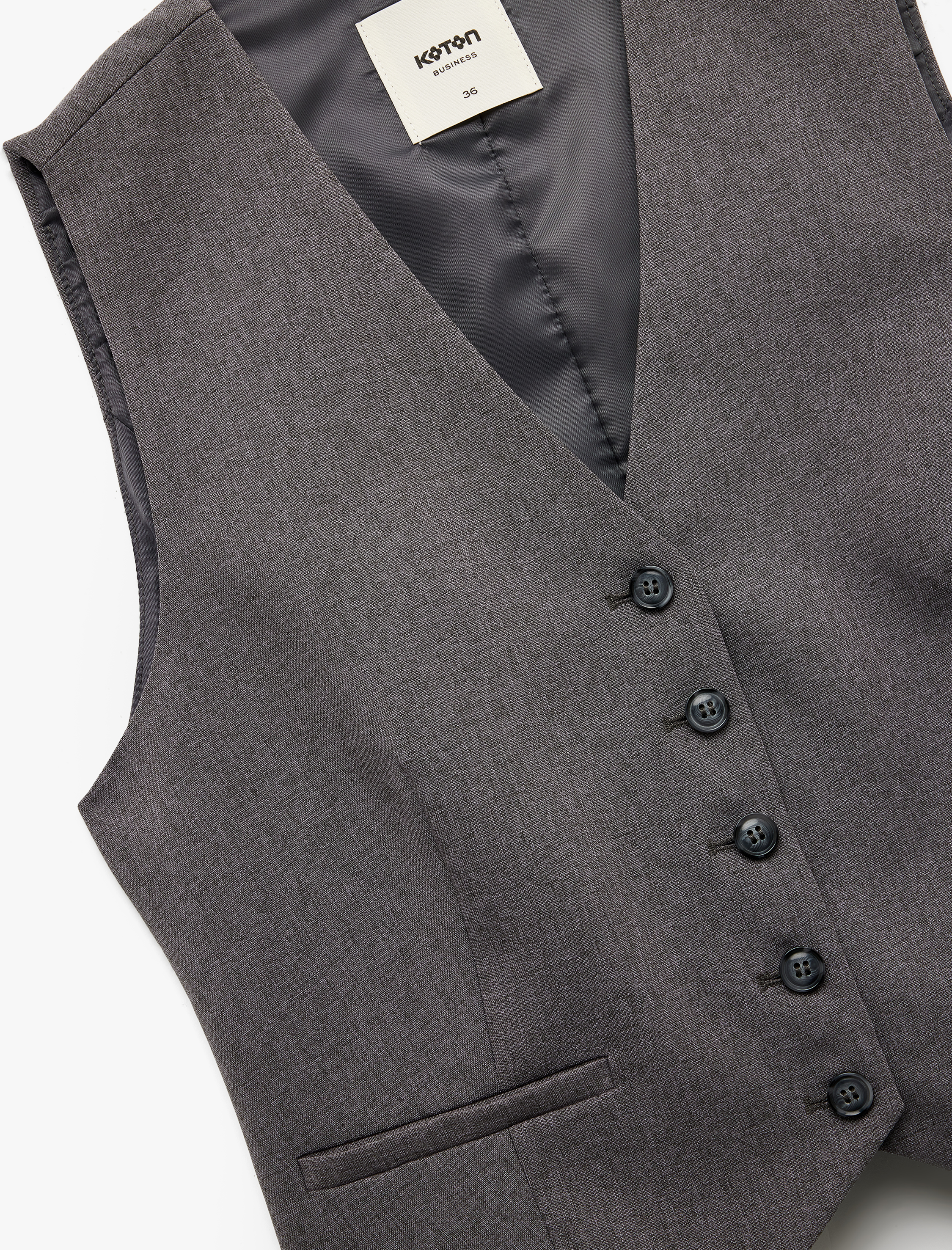   V Yaka Düğmeli Blazer Yelek