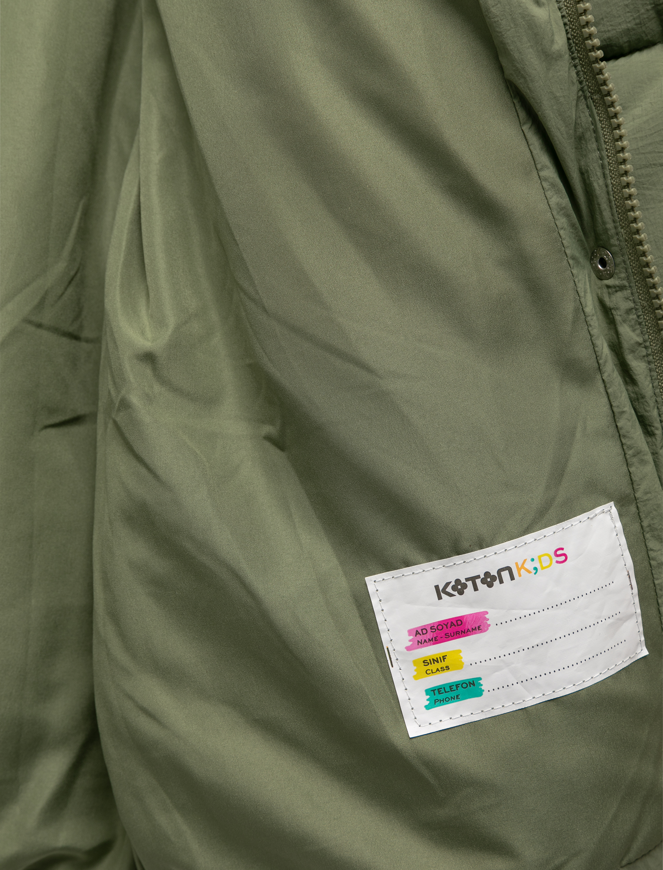  Kız Çocuk Kapşonlu Uzun Kollu Cepli Kapitone Mont