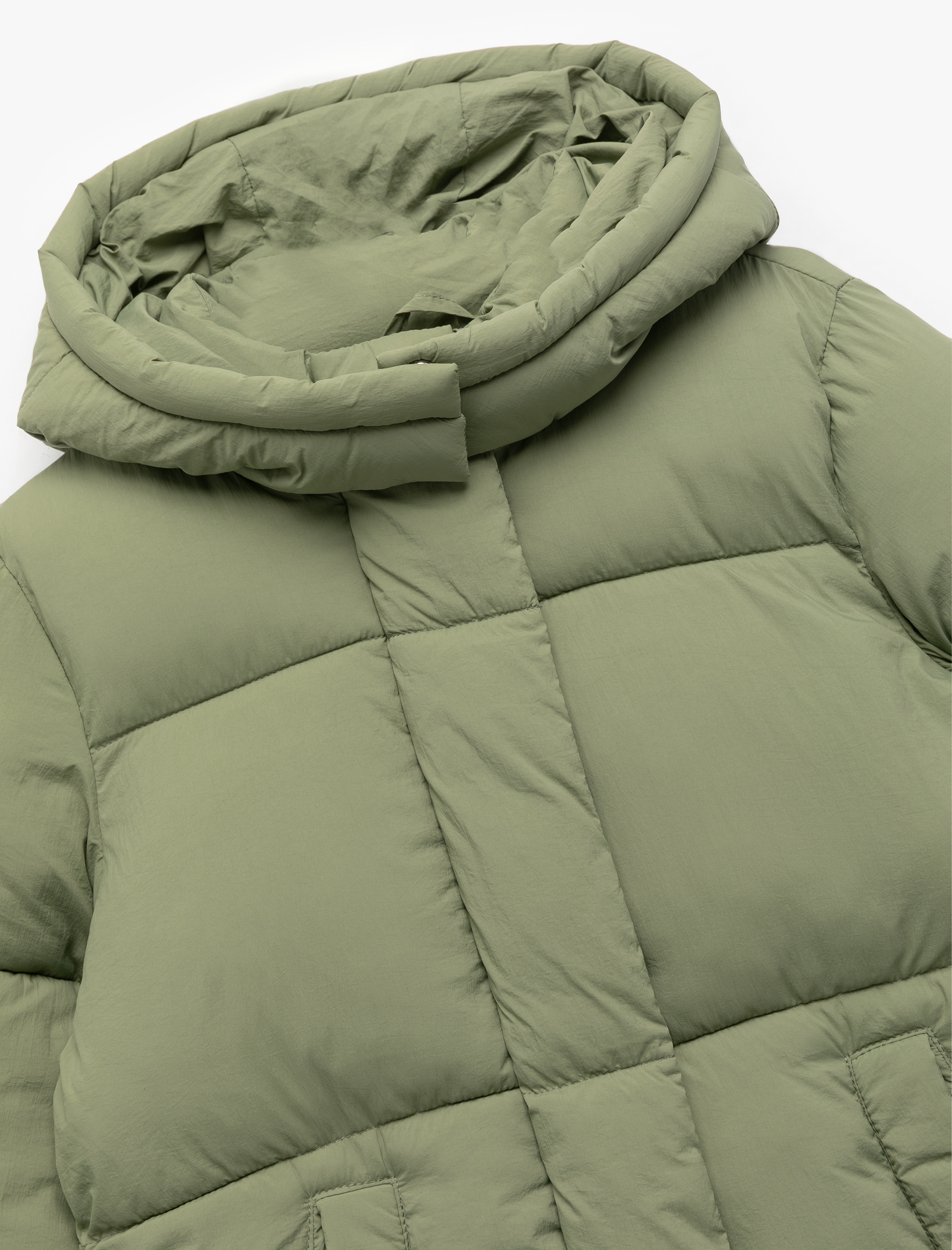  Kız Çocuk Kapşonlu Uzun Kollu Cepli Kapitone Mont