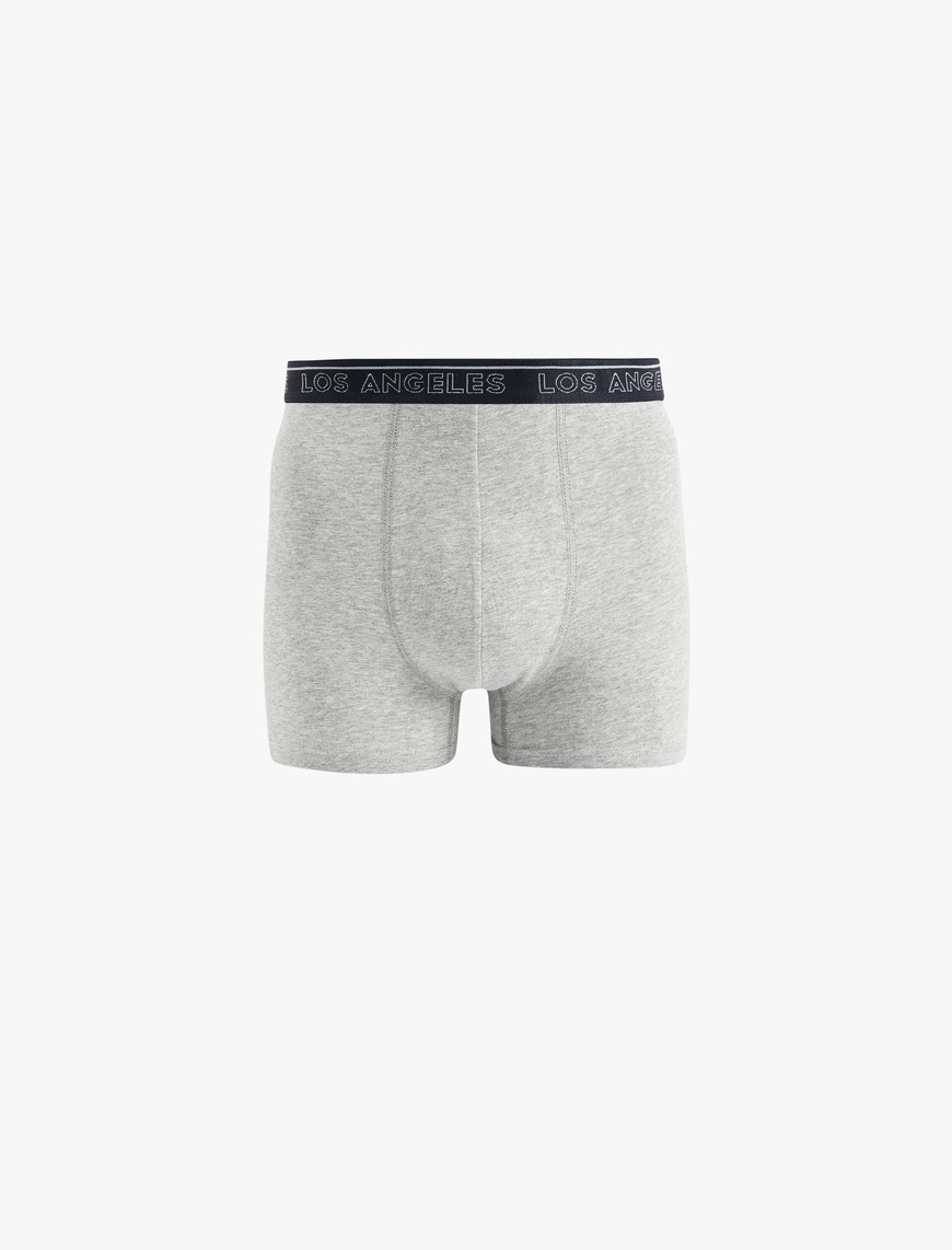   Baskılı Lastikli Basic Pamuklu 3'lü Boxer Seti