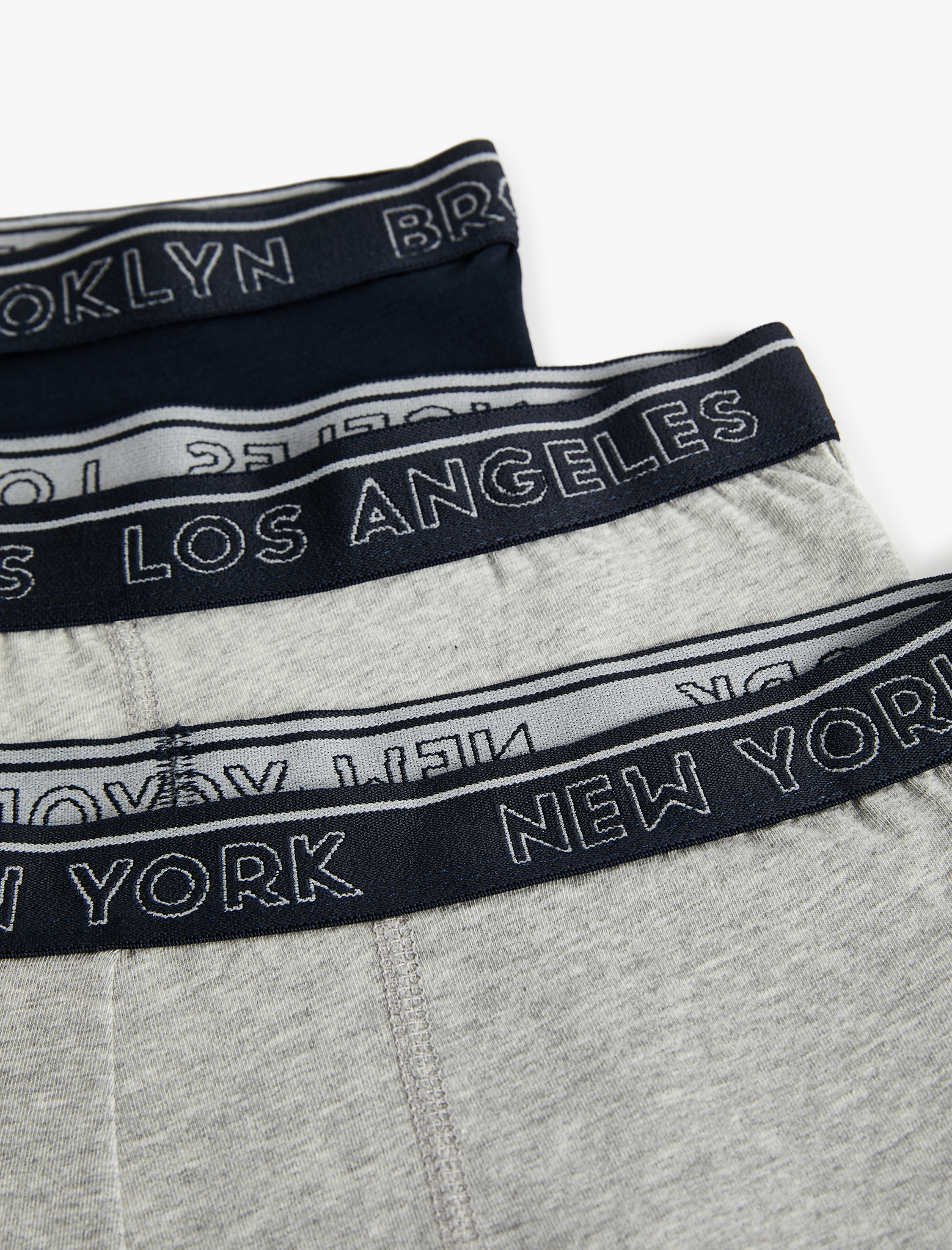   Baskılı Lastikli Basic Pamuklu 3'lü Boxer Seti