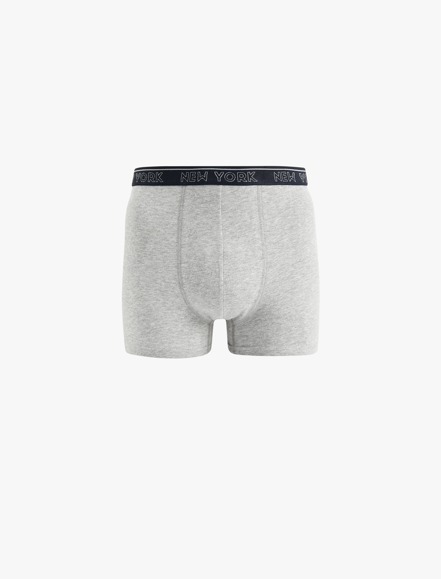   Baskılı Lastikli Basic Pamuklu 3'lü Boxer Seti