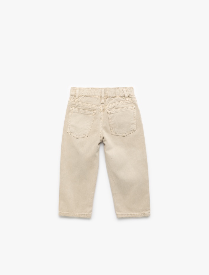 Erkek Bebek Rahat Kesim Cep Detaylı Pamuklu Pantolon