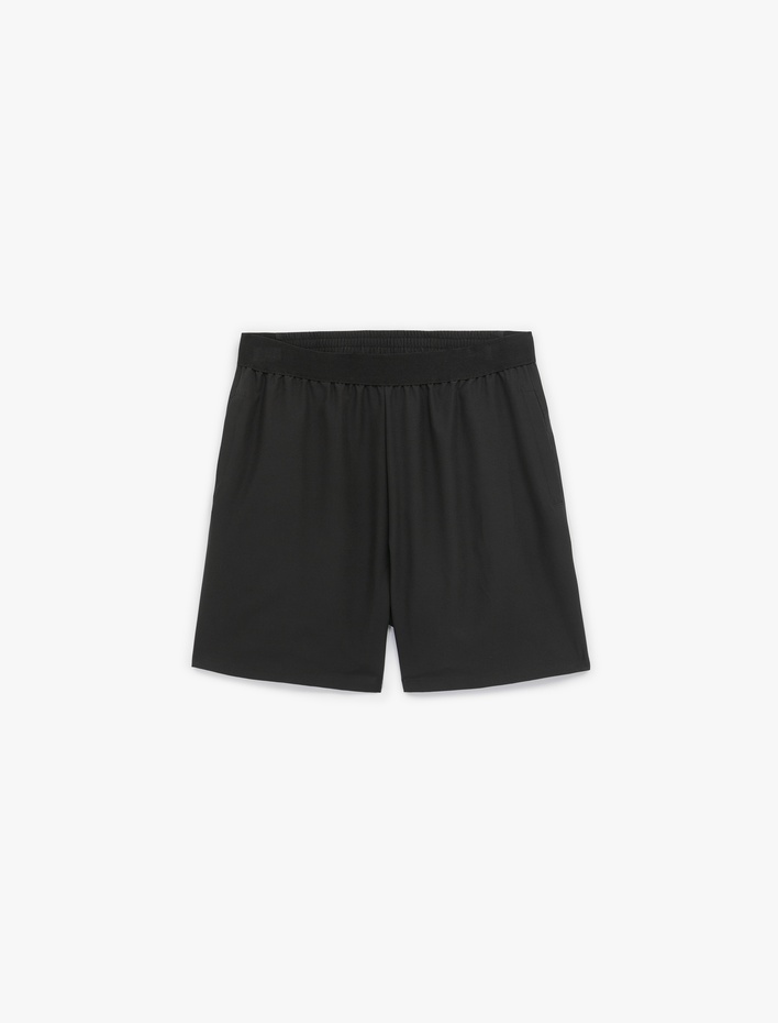  Beli Lastikli Kemer Detaylı Cepli Basic Spor Şort