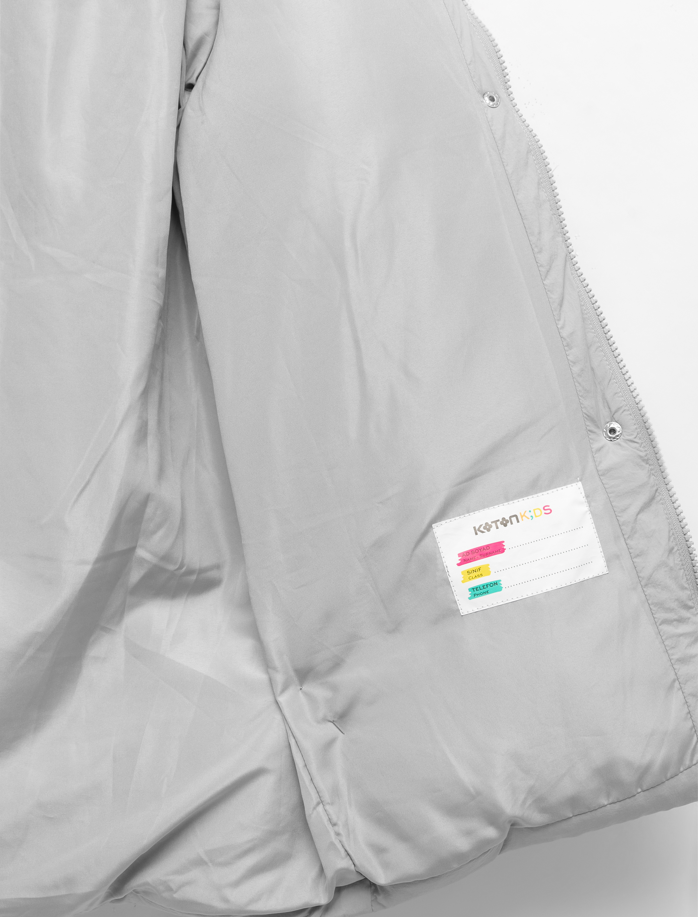  Kız Çocuk Kapşonlu Uzun Kollu Cepli Kapitone Mont