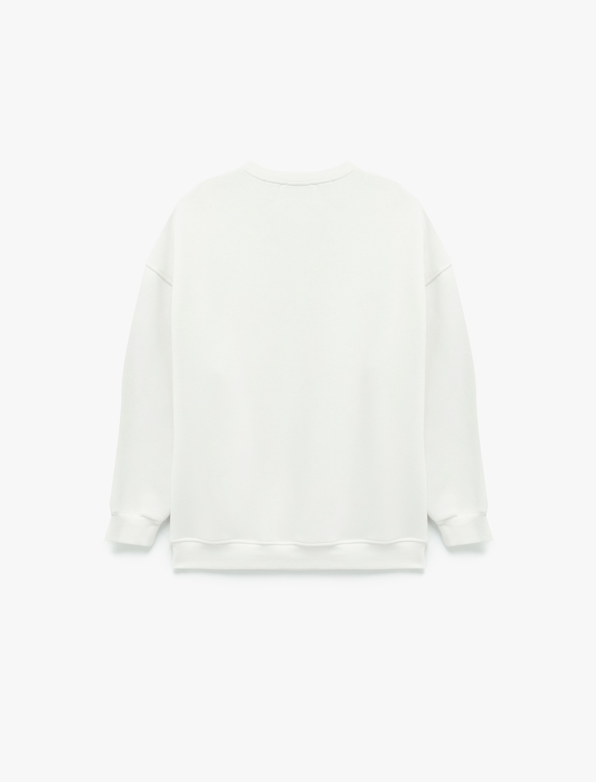   Rahat Kalıp Uzun Kollu Bisiklet Yaka Pamuklu Basic 2'li Sweatshirt Seti
