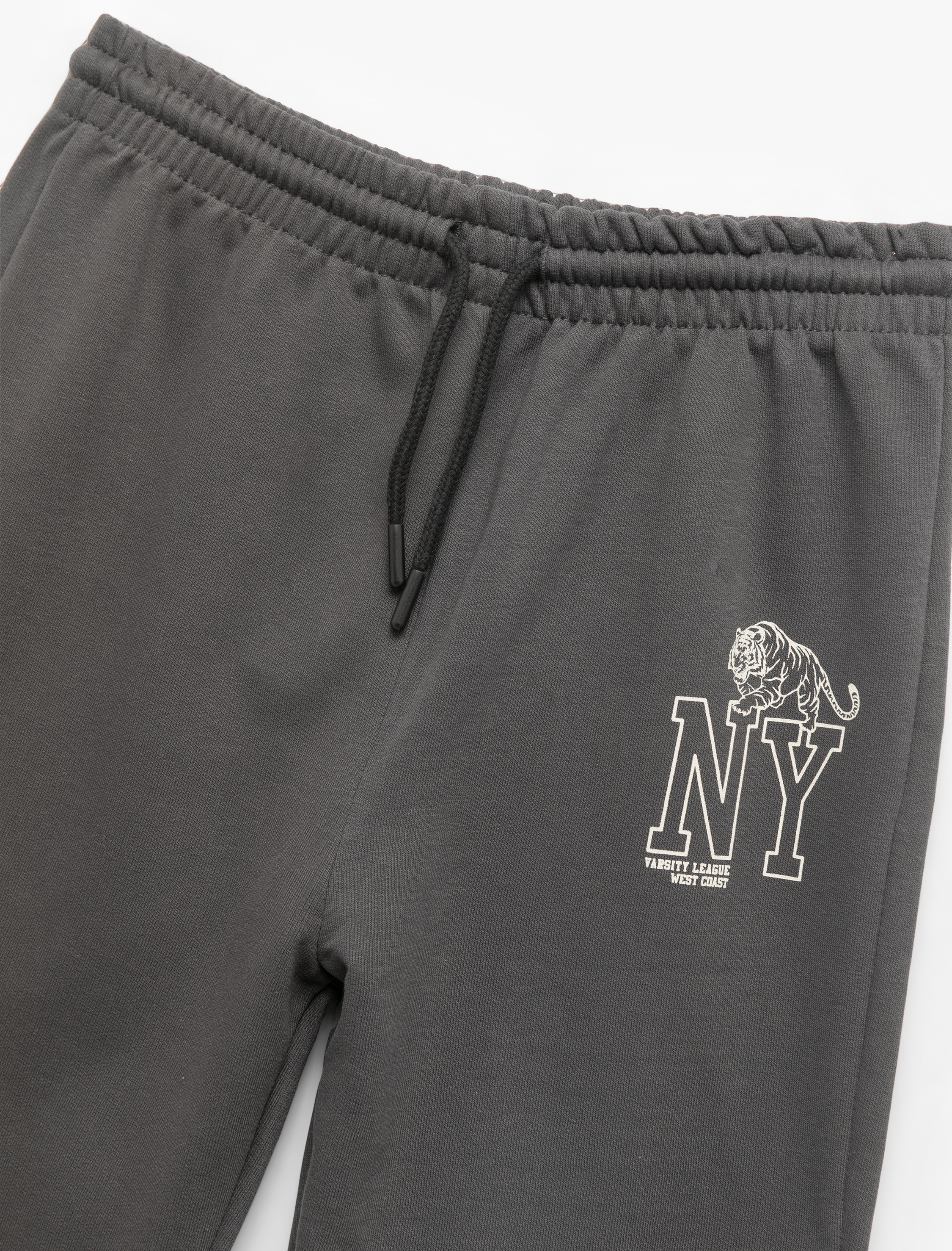  Erkek Çocuk Pamuklu Baskı Detaylı Şardonlu Jogger Eşofman Altı