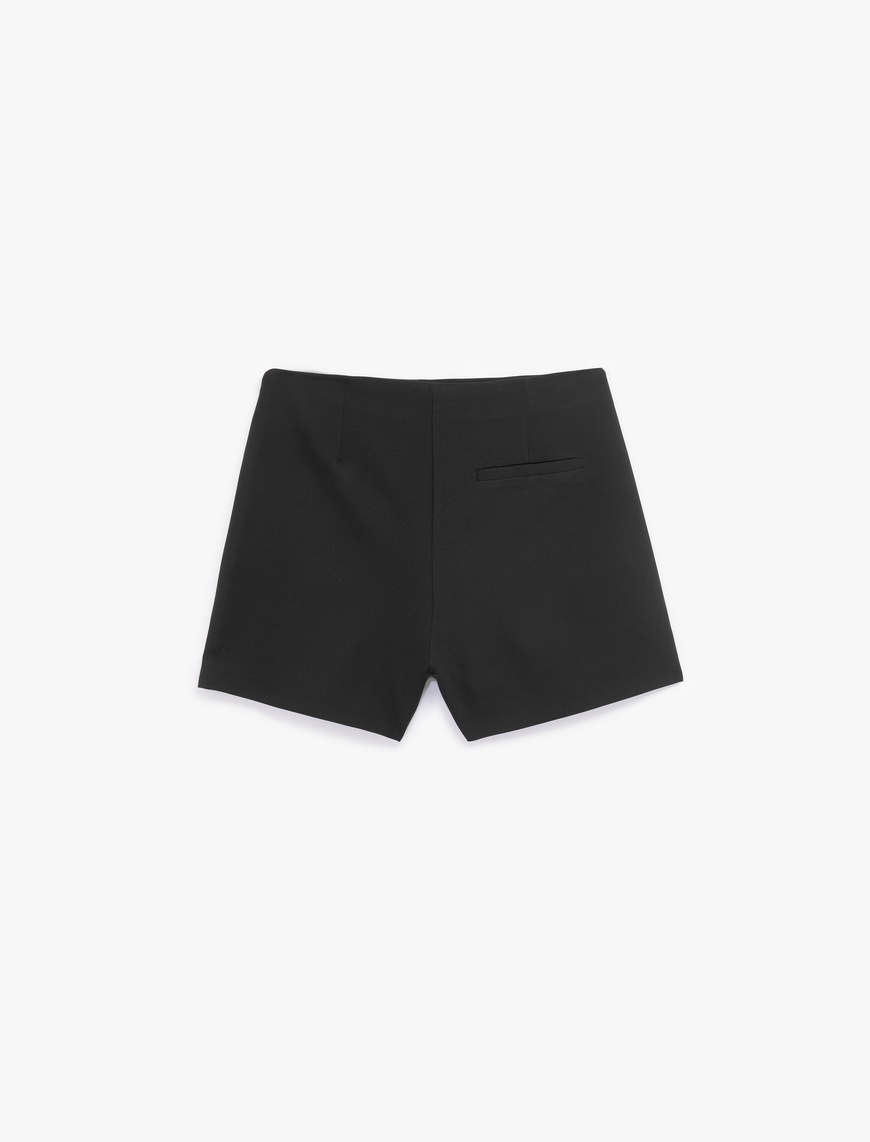   Slim Fit Cep Detaylı Mini Şort Etek