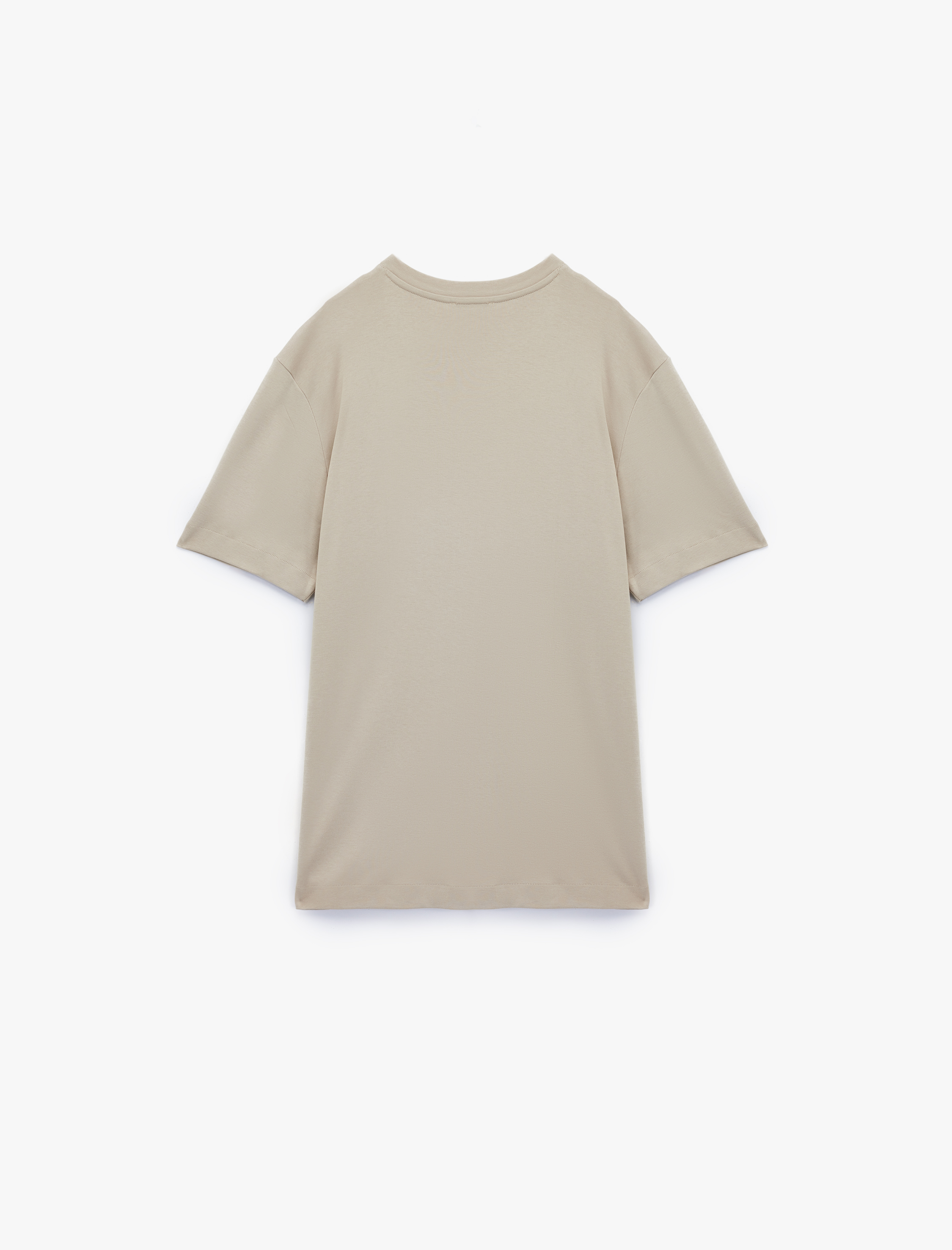   Regular Fit Bisiklet Yaka Pamuklu Tok Kumaş Kısa Kollu Basic Tişört