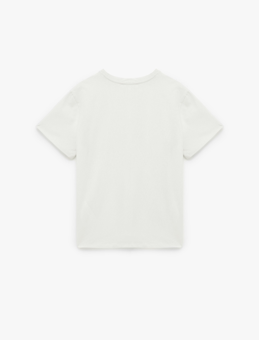   Kısa Kollu Bisiklet Yaka Pamuklu Basic Oversize Tişört