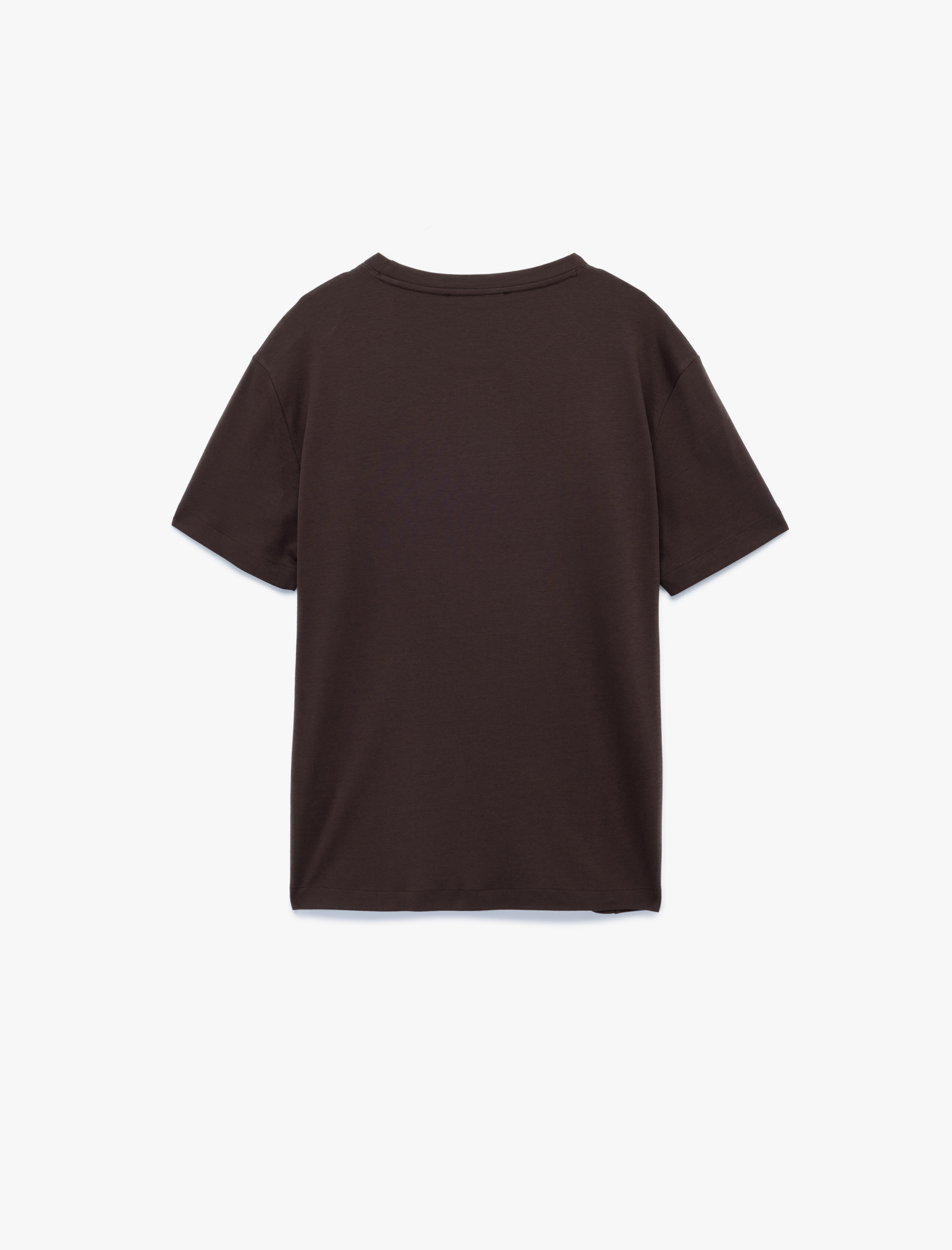   Regular Fit Bisiklet Yaka Pamuklu Tok Kumaş Kısa Kollu Basic Tişört