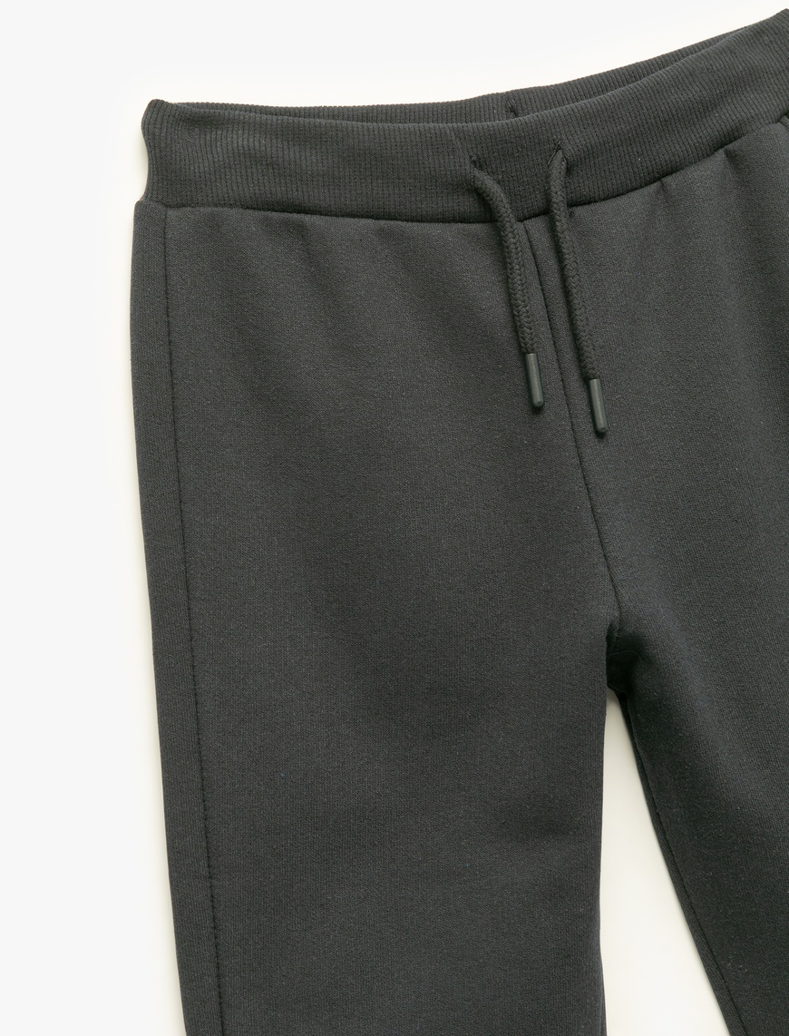  Erkek Çocuk Pamuklu Beli Bağlamalı Basic Jogger Eşofman Altı