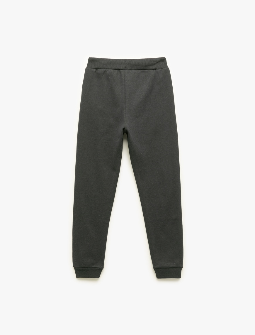  Erkek Çocuk Pamuklu Beli Bağlamalı Basic Jogger Eşofman Altı