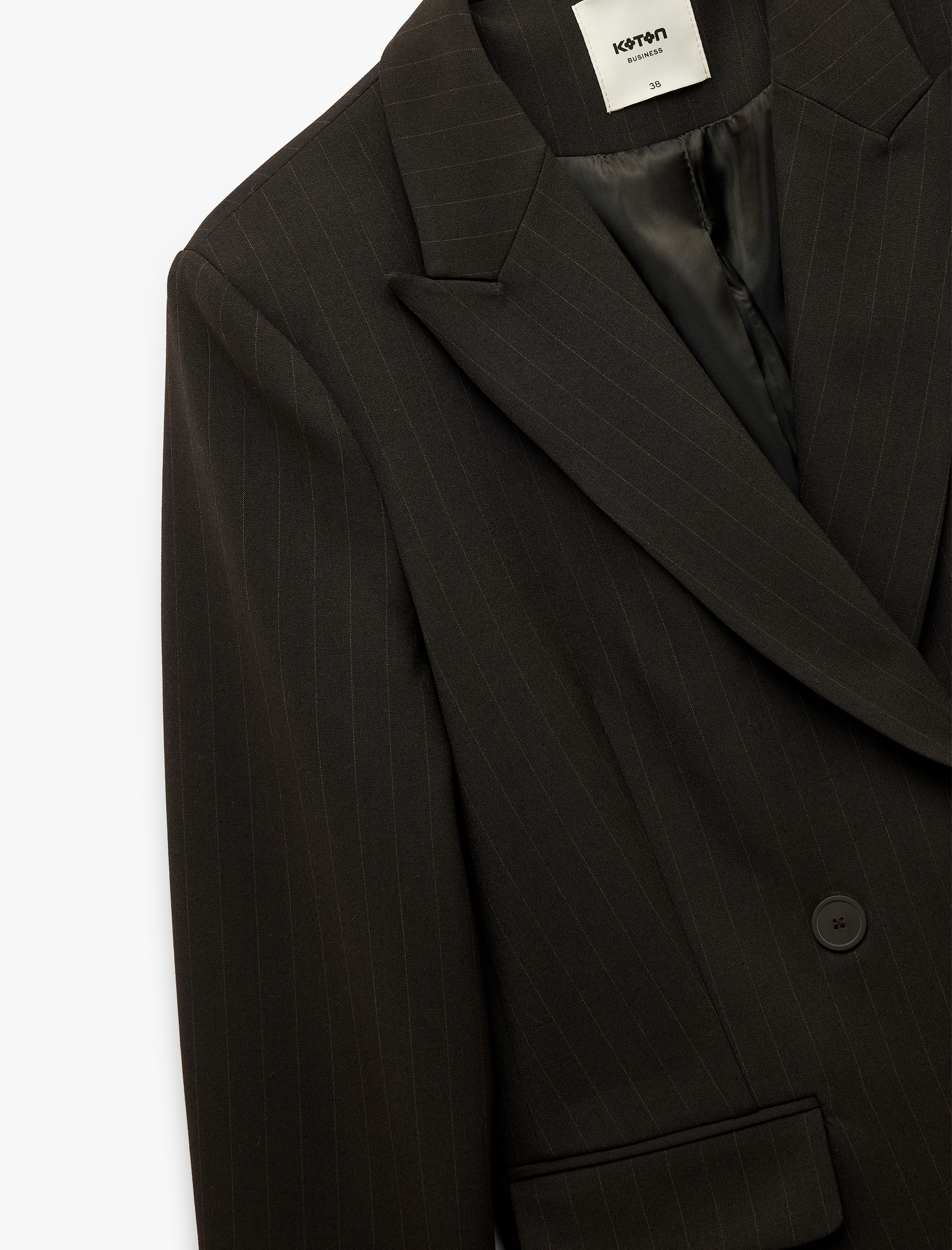   Kapaklı Çift Cepli Uzun Kollu Kruvaze Blazer Ceket