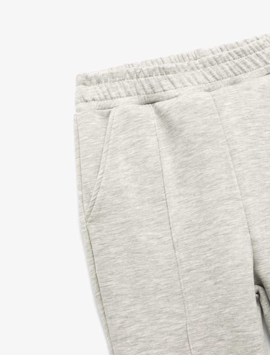  Kız Çocuk Beli Lastikli Cepli Basic Jogger Eşofman Altı