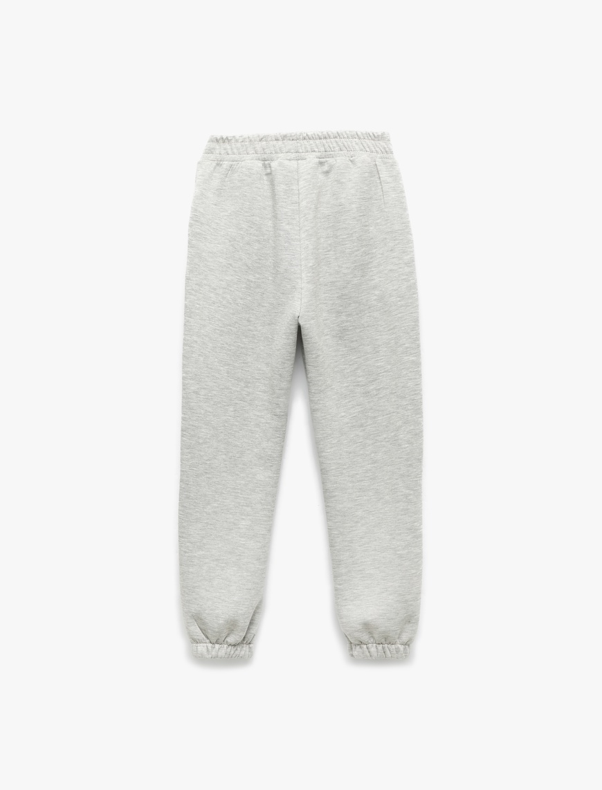  Kız Çocuk Beli Lastikli Cepli Basic Jogger Eşofman Altı